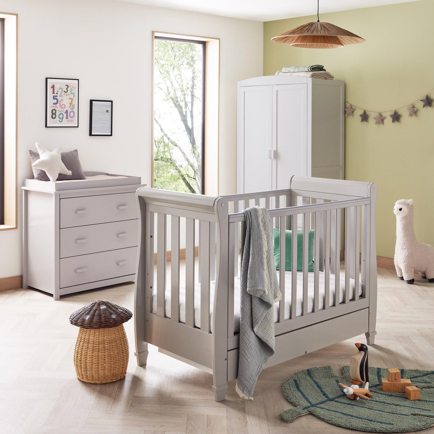Babymore Eva Mini 3 Piece Nursery Room Set - Grey-Dreamy Nursery
