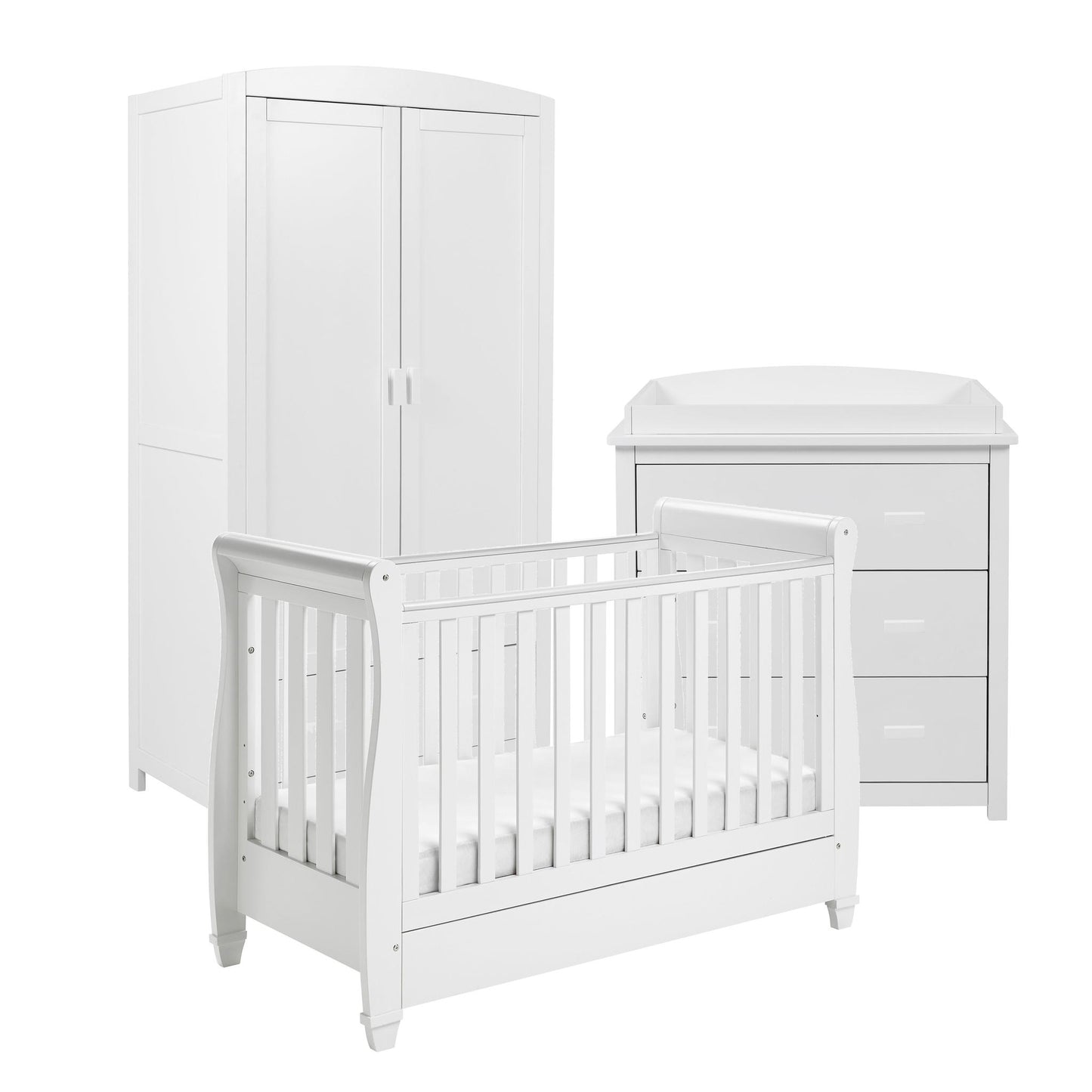 Babymore Eva Mini 3 Piece Nursery Room Set - White-Dreamy Nursery