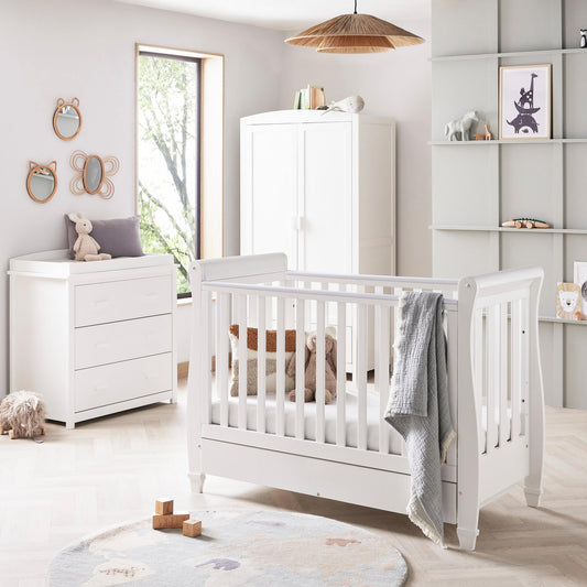 Babymore Eva Mini 3 Piece Nursery Room Set - White-Dreamy Nursery