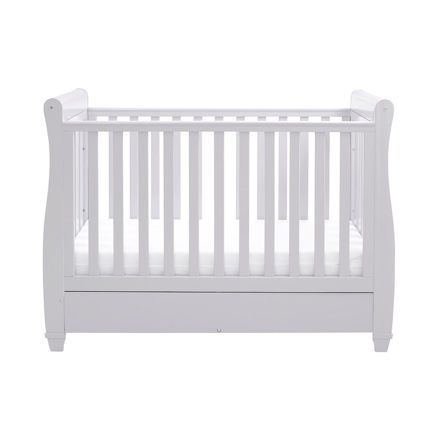 Babymore Eva Sleigh Cot Bed Drop Side (with under-cot storage) - Grey-Dreamy Nursery