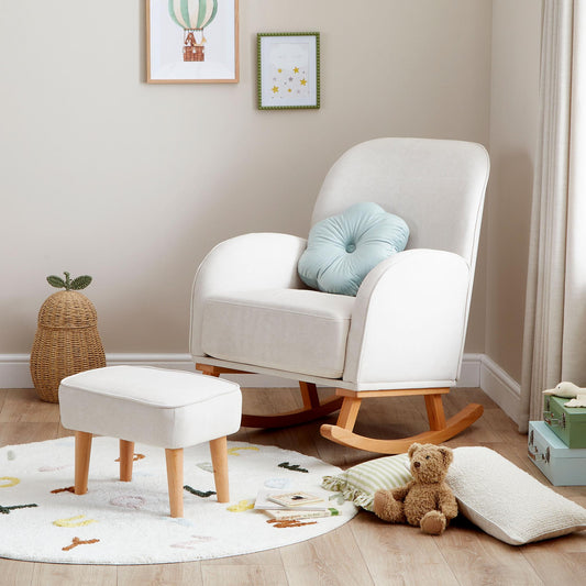 Babymore Freya Nursing Chair with Footstool – Cream-Dreamy Nursery