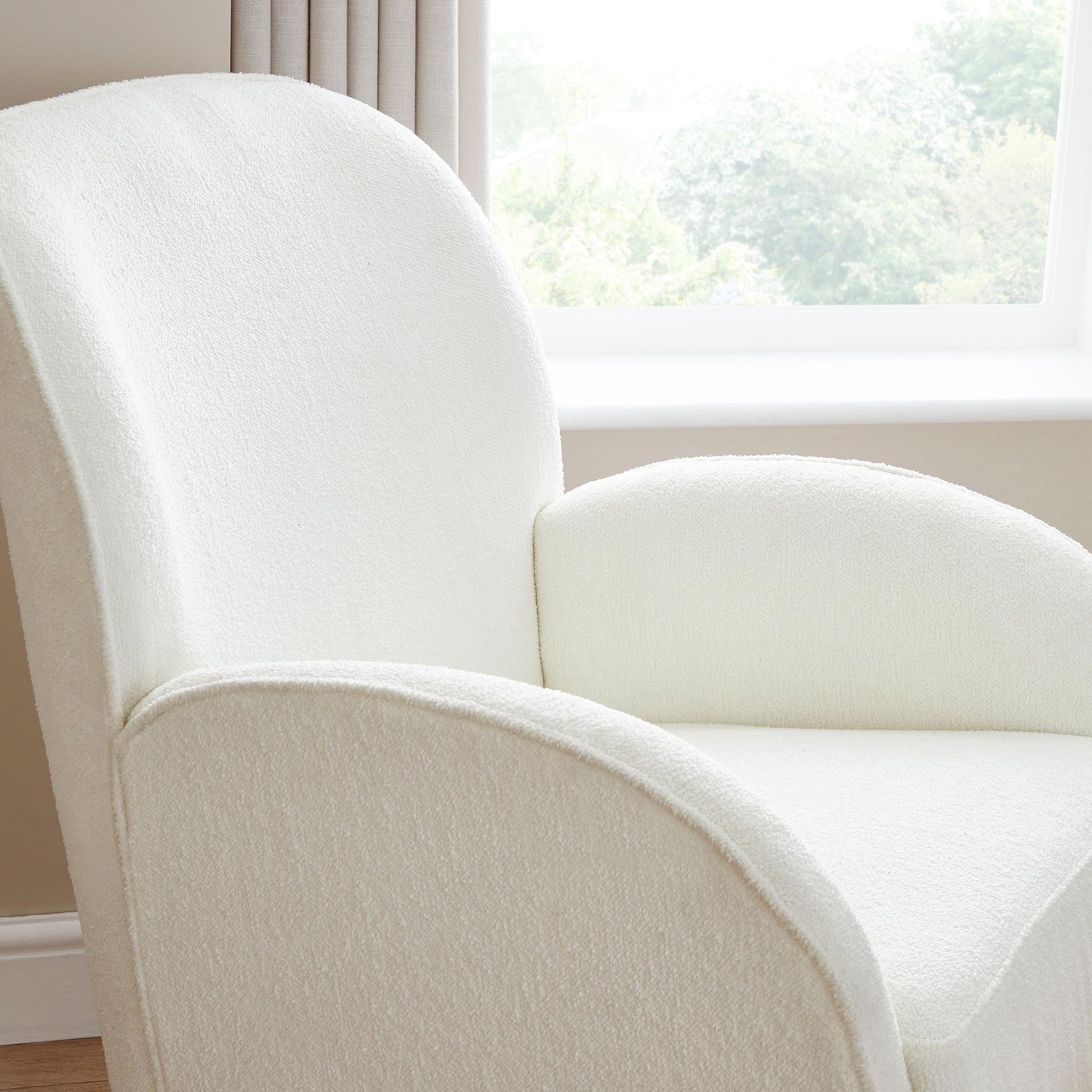 Babymore Freya Nursing Chair with Footstool – Off White Bouclé-Dreamy Nursery