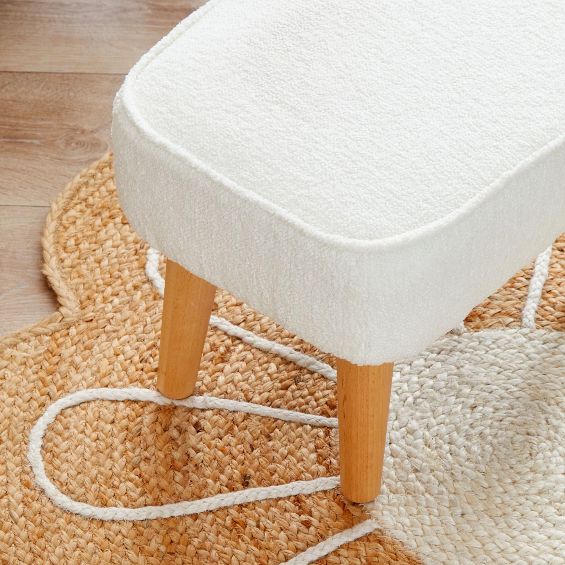 Babymore Freya Nursing Chair with Footstool – Off White Bouclé-Dreamy Nursery