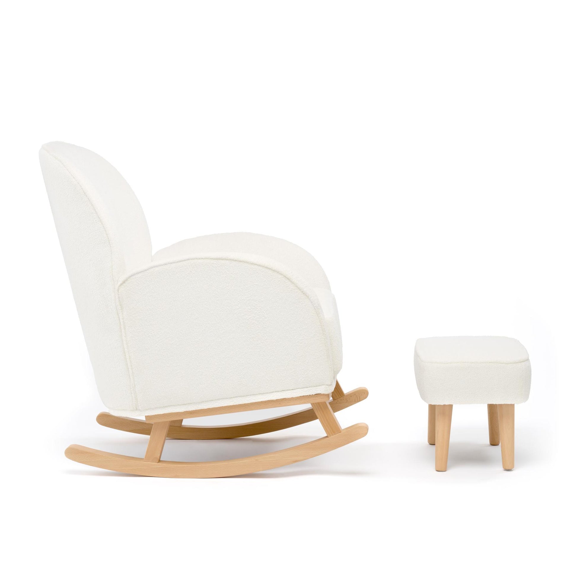 Babymore Freya Nursing Chair with Footstool – Off White Bouclé-Dreamy Nursery