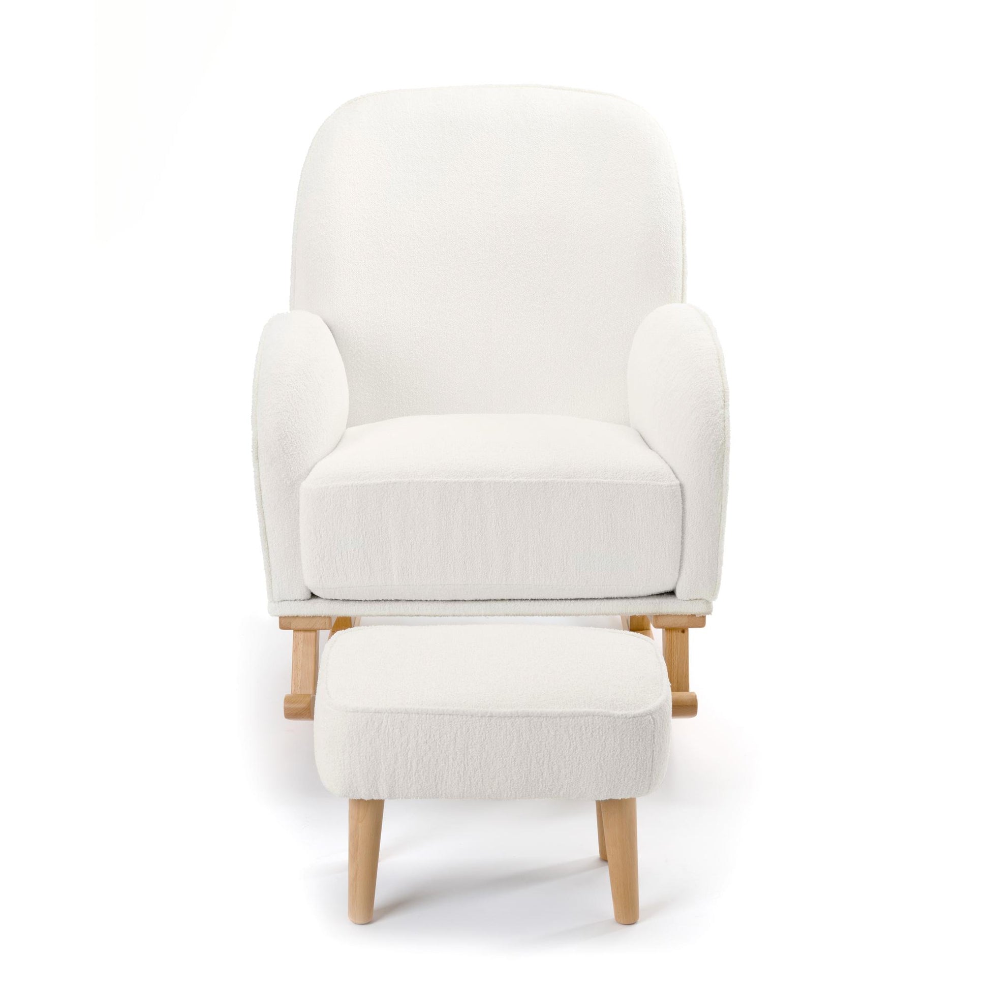 Babymore Freya Nursing Chair with Footstool – Off White Bouclé-Dreamy Nursery