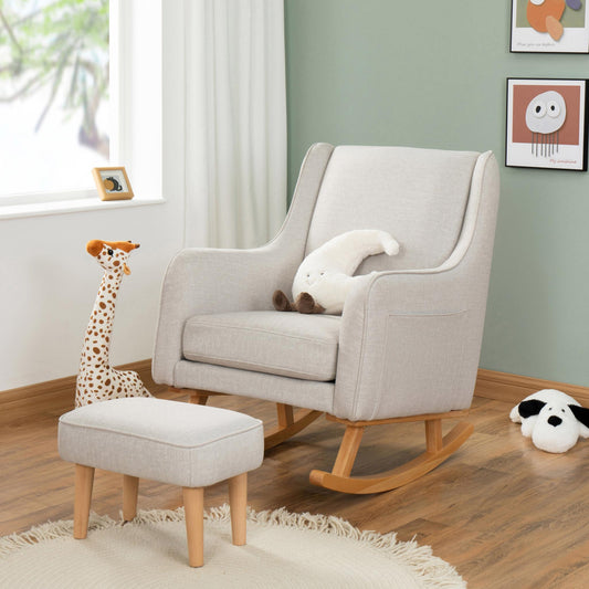 Babymore Ida Nursing Chair with Footstool – Cashmere-Dreamy Nursery
