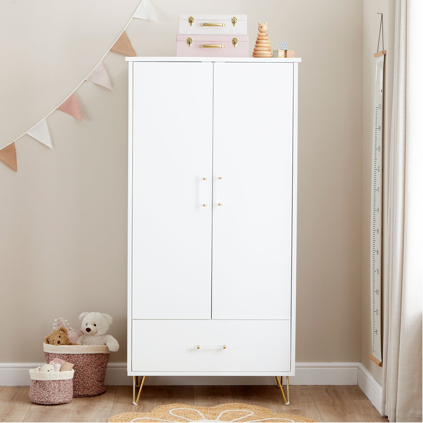 Babymore Kimi Acrylic 3 Piece Nursery Room Set - White-Dreamy Nursery