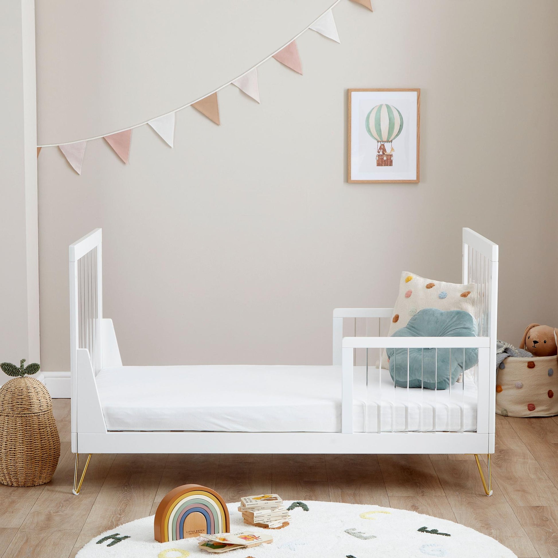 Babymore Kimi Acrylic Cot Bed-Dreamy Nursery
