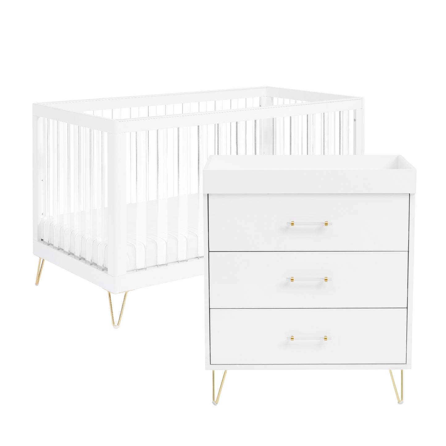 Babymore Kimi Mini Acrylic 2 Piece Nursery Room Set-Dreamy Nursery