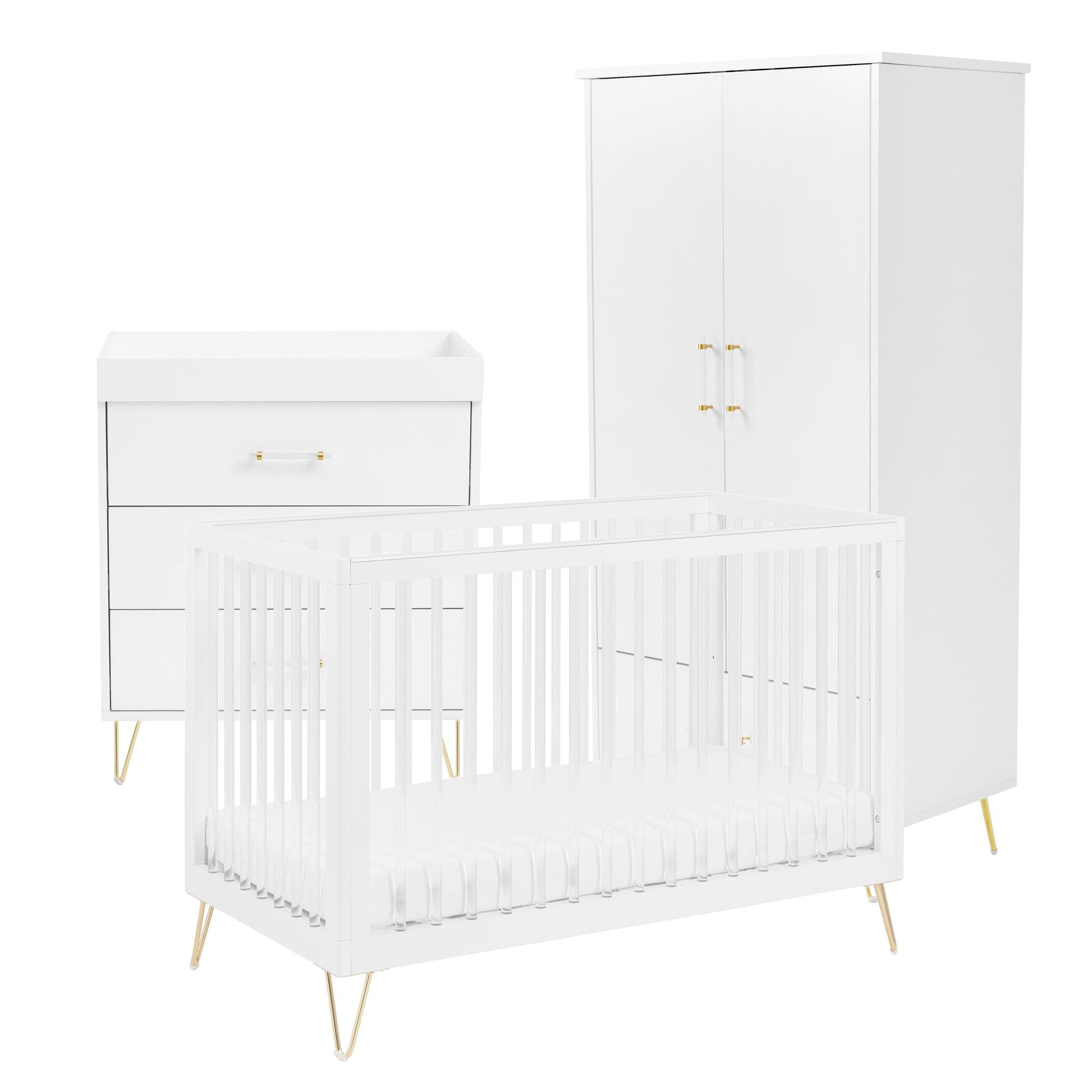 Babymore Kimi Mini Acrylic 3 Piece Nursery Room Set-Dreamy Nursery