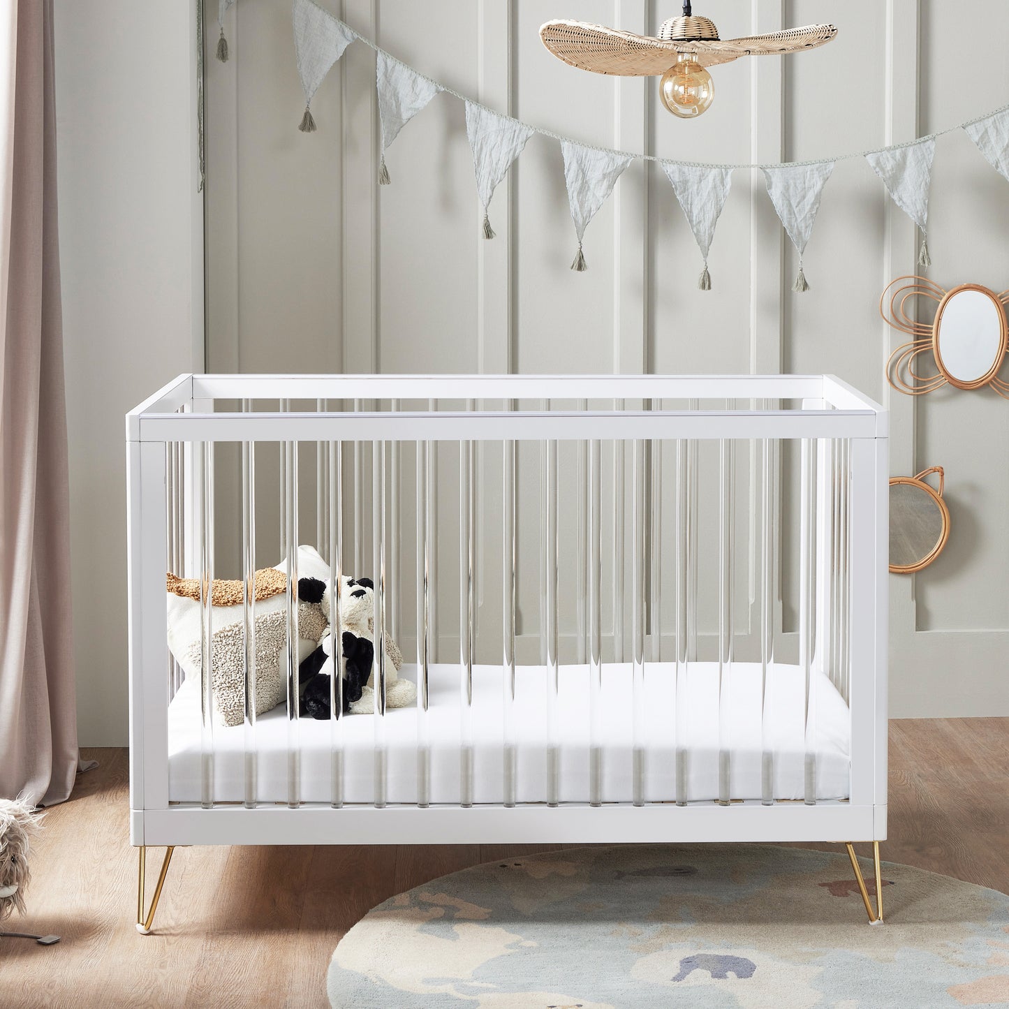 Babymore Kimi Mini Cot Bed - Acrylic-Dreamy Nursery