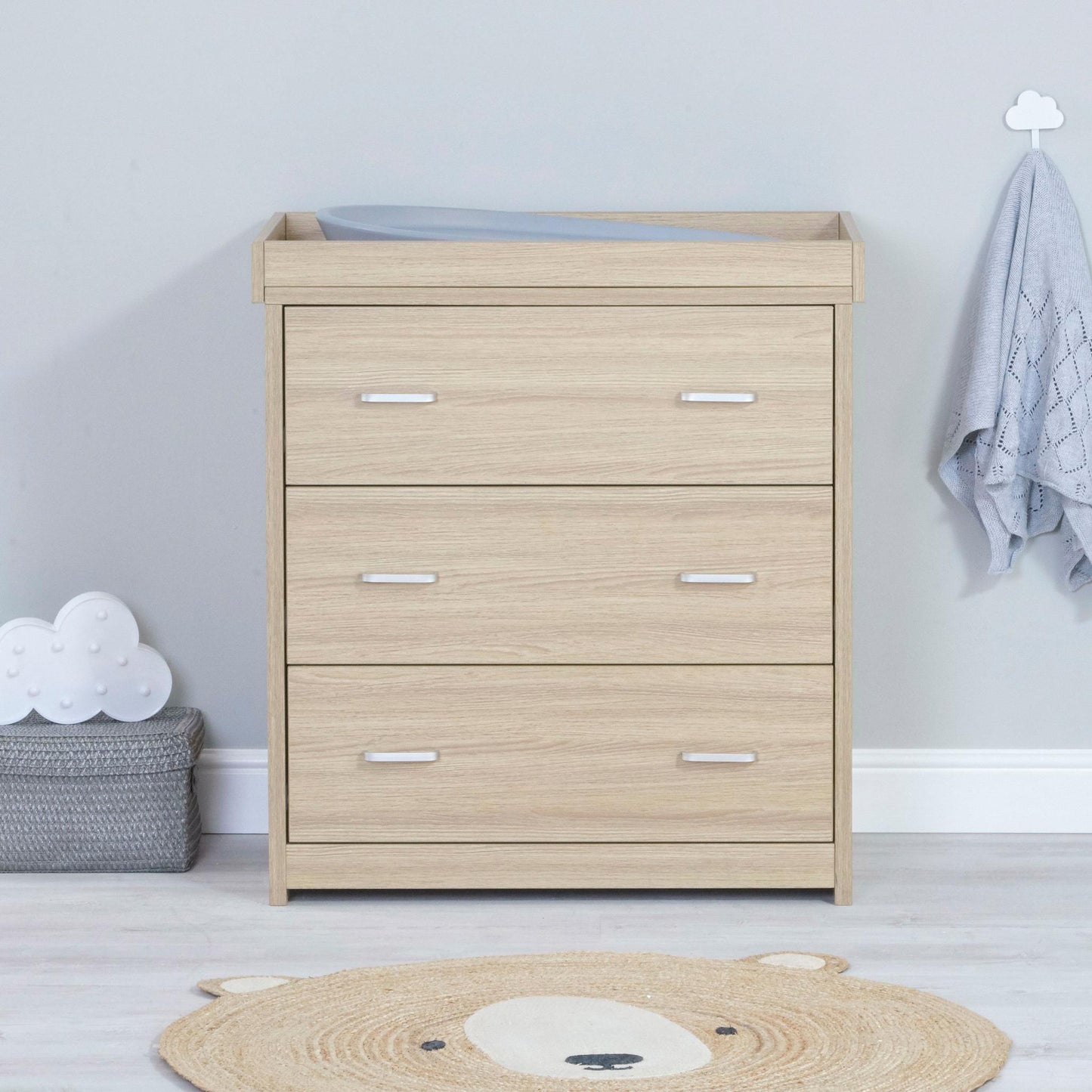 Babymore Luno 2 Piece Nursery Furniture Set – Oak (with under-cot storage)-Dreamy Nursery