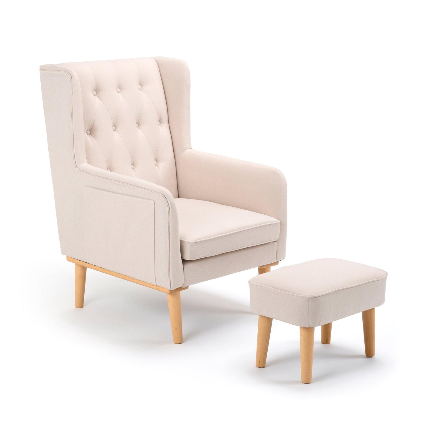 Babymore Lux Nursing Chair with Footstool – Cream-Dreamy Nursery
