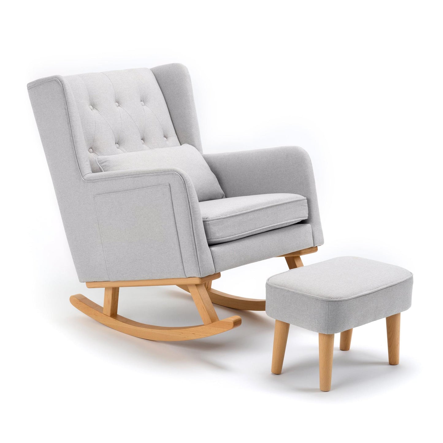 Babymore Lux Nursing Chair with Footstool – Grey-Dreamy Nursery