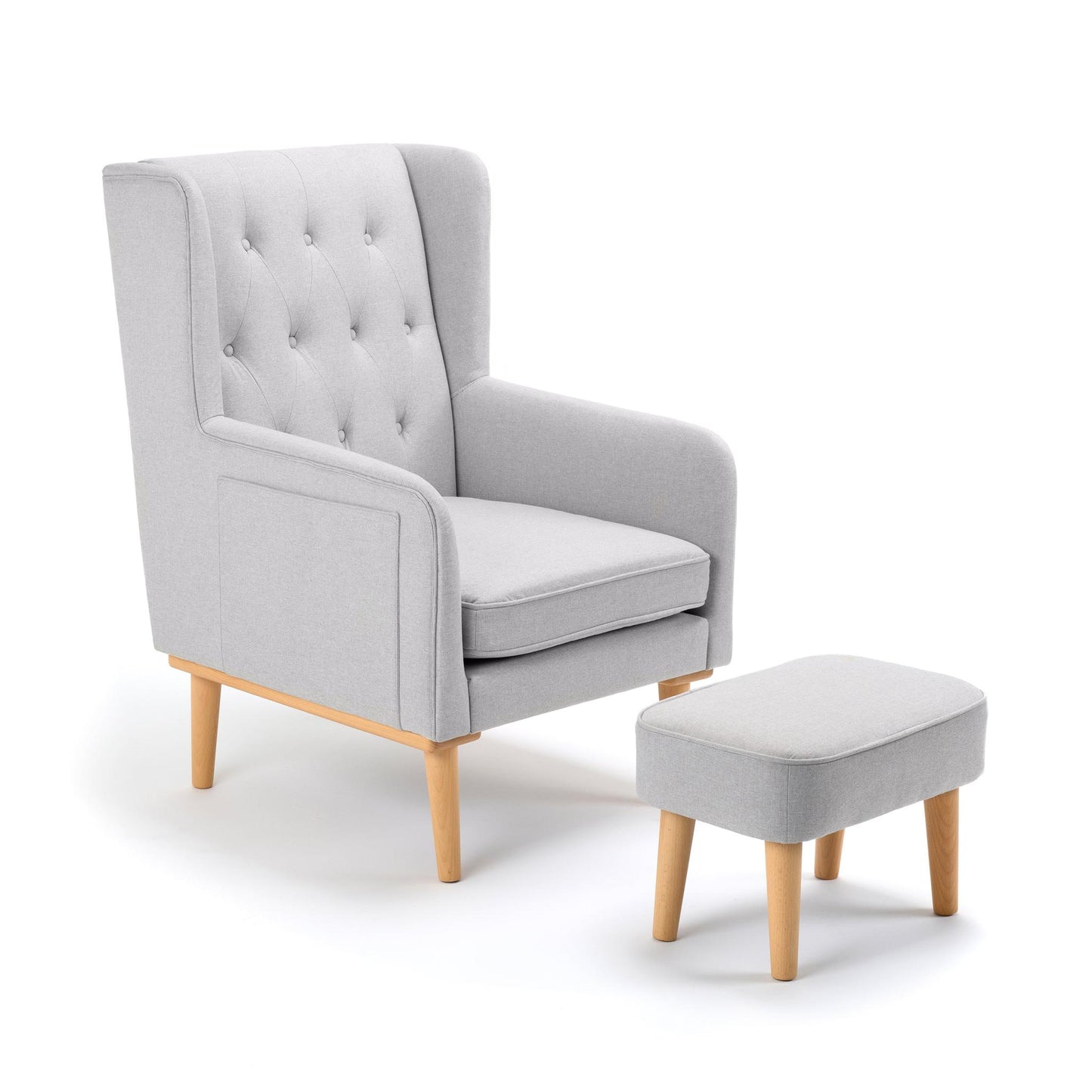 Babymore Lux Nursing Chair with Footstool – Grey-Dreamy Nursery