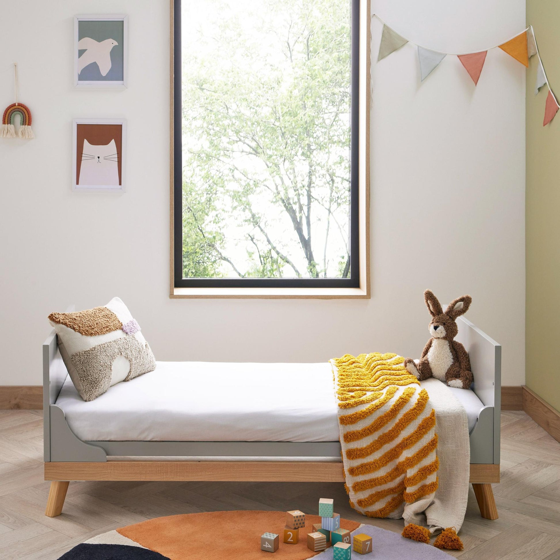 Babymore Mona Cot Bed – Grey-Dreamy Nursery