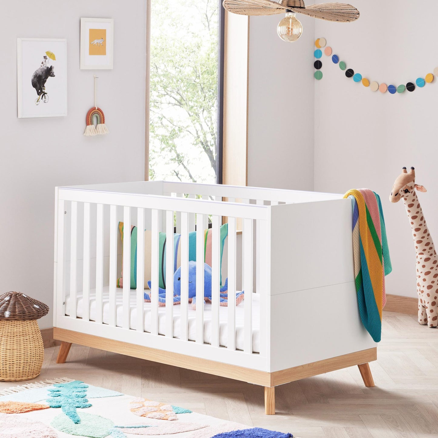 Babymore Mona Cot Bed – White-Dreamy Nursery
