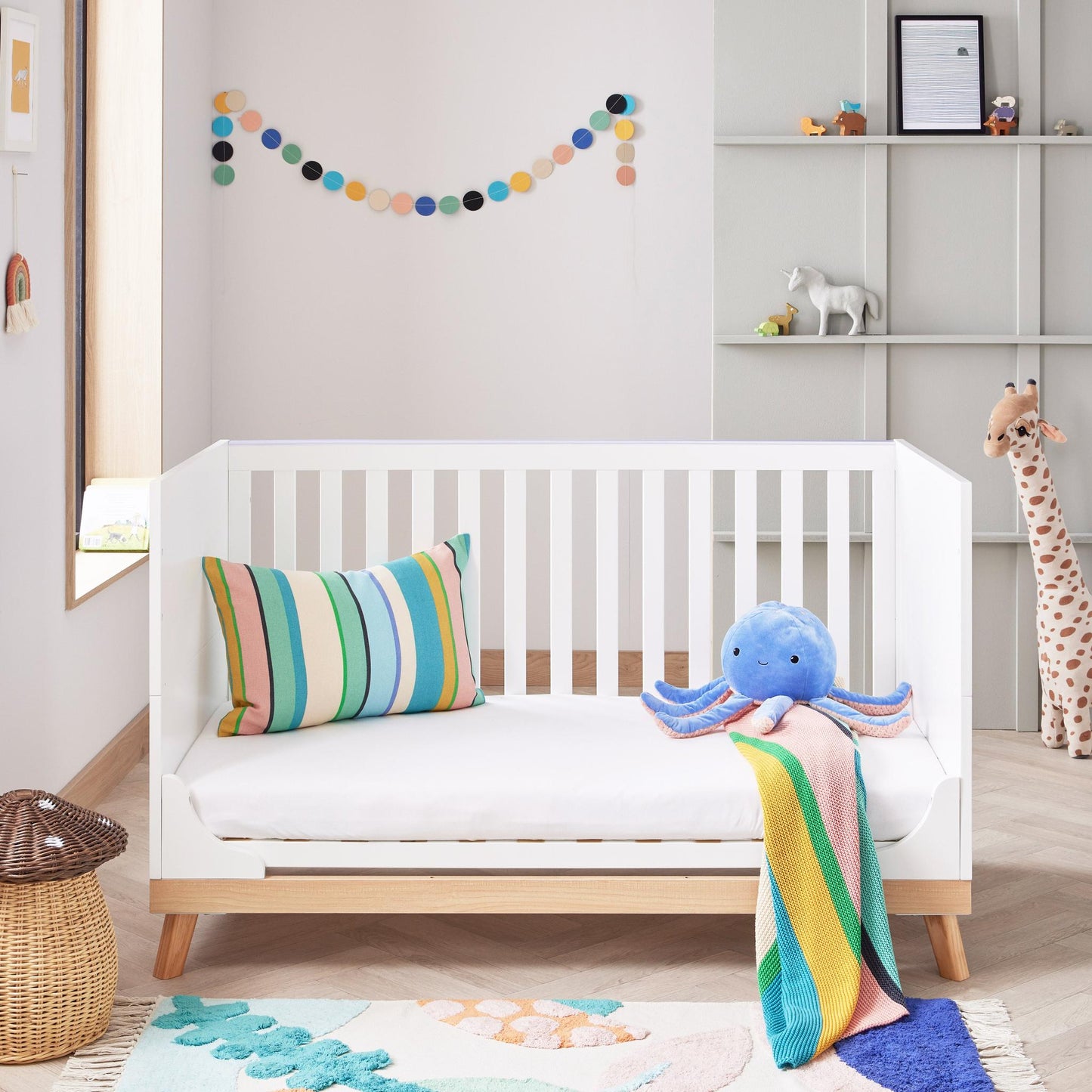 Babymore Mona Cot Bed – White-Dreamy Nursery