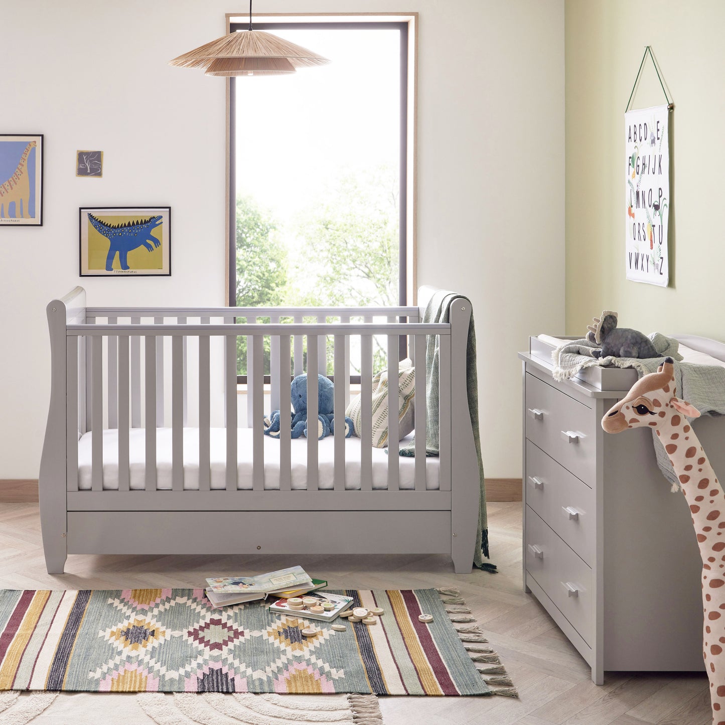 Babymore Stella 2 Piece Nursery Room Set - Grey-Dreamy Nursery