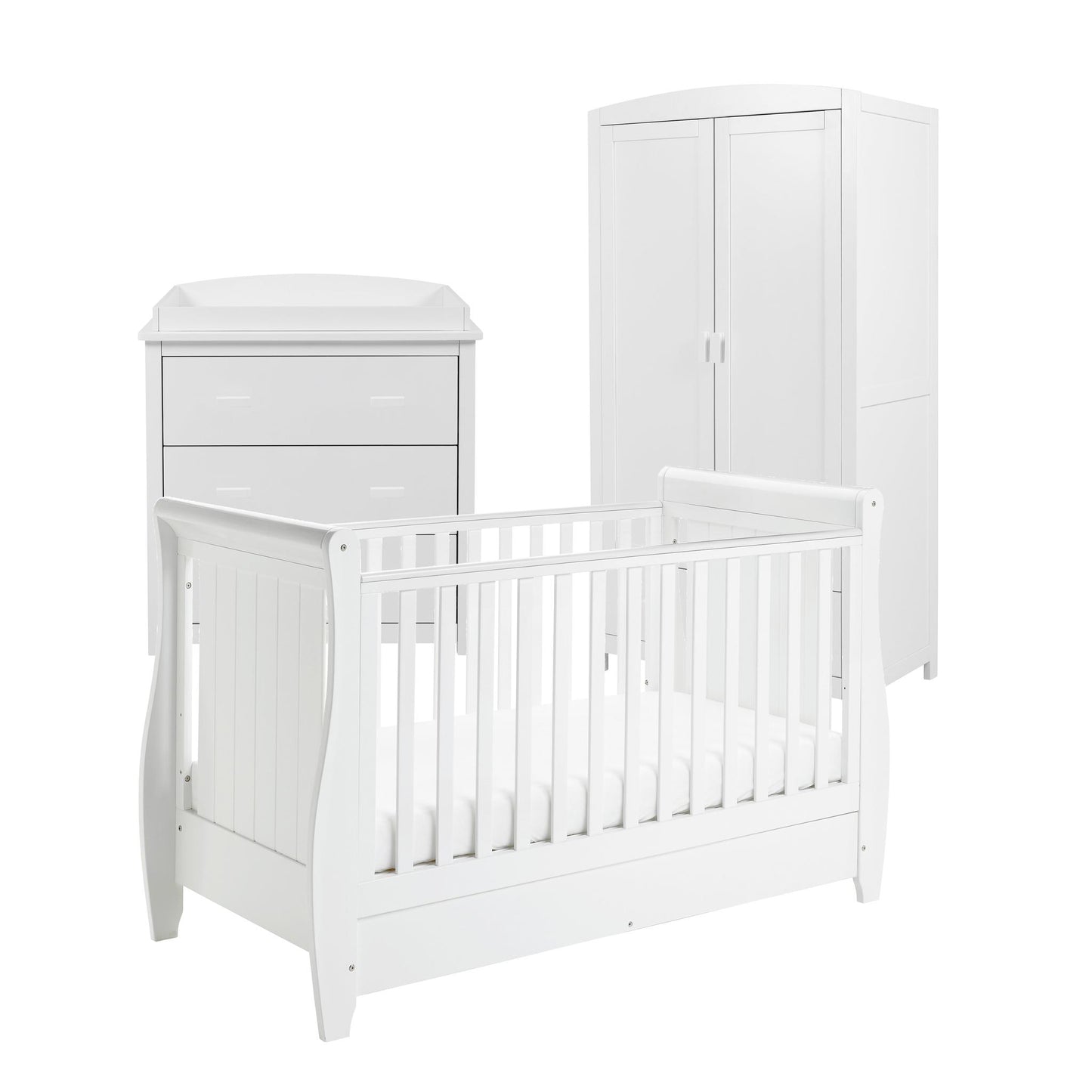 Babymore Stella 3 Piece Nursery Room Set - White-Dreamy Nursery