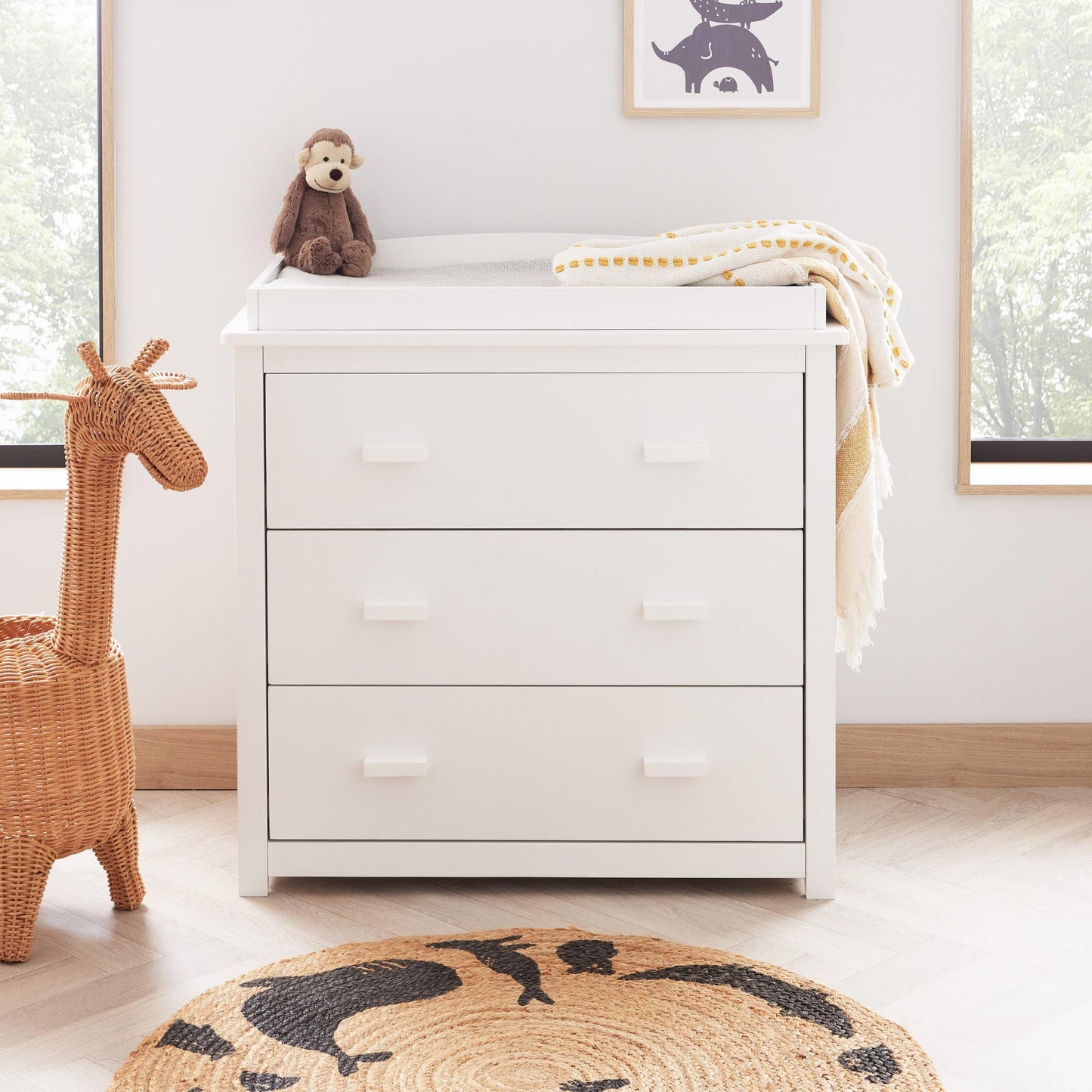 Babymore Universal Nursery Chest Changer - White-Dreamy Nursery