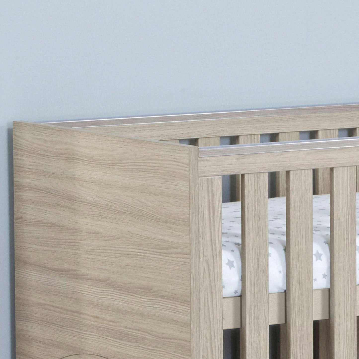 Babymore Veni Cot Bed (with under-cot storage) - Oak-Dreamy Nursery