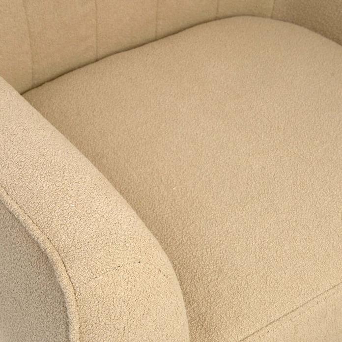 Clair De Lune Bouclé Rocking Chair and Footstool - Natural-Dreamy Nursery