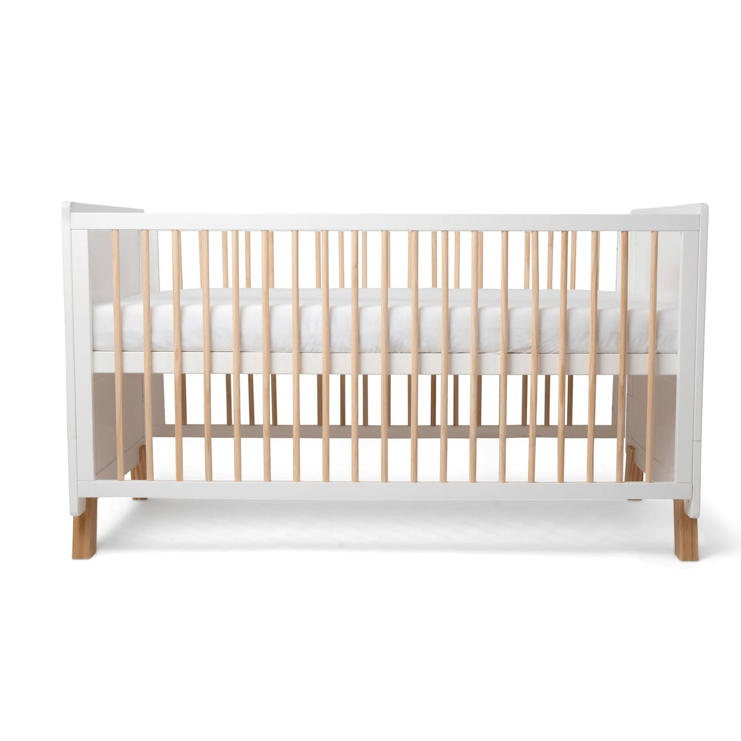 Clair De Lune Essentials Cot Bed - White & Natural-Dreamy Nursery