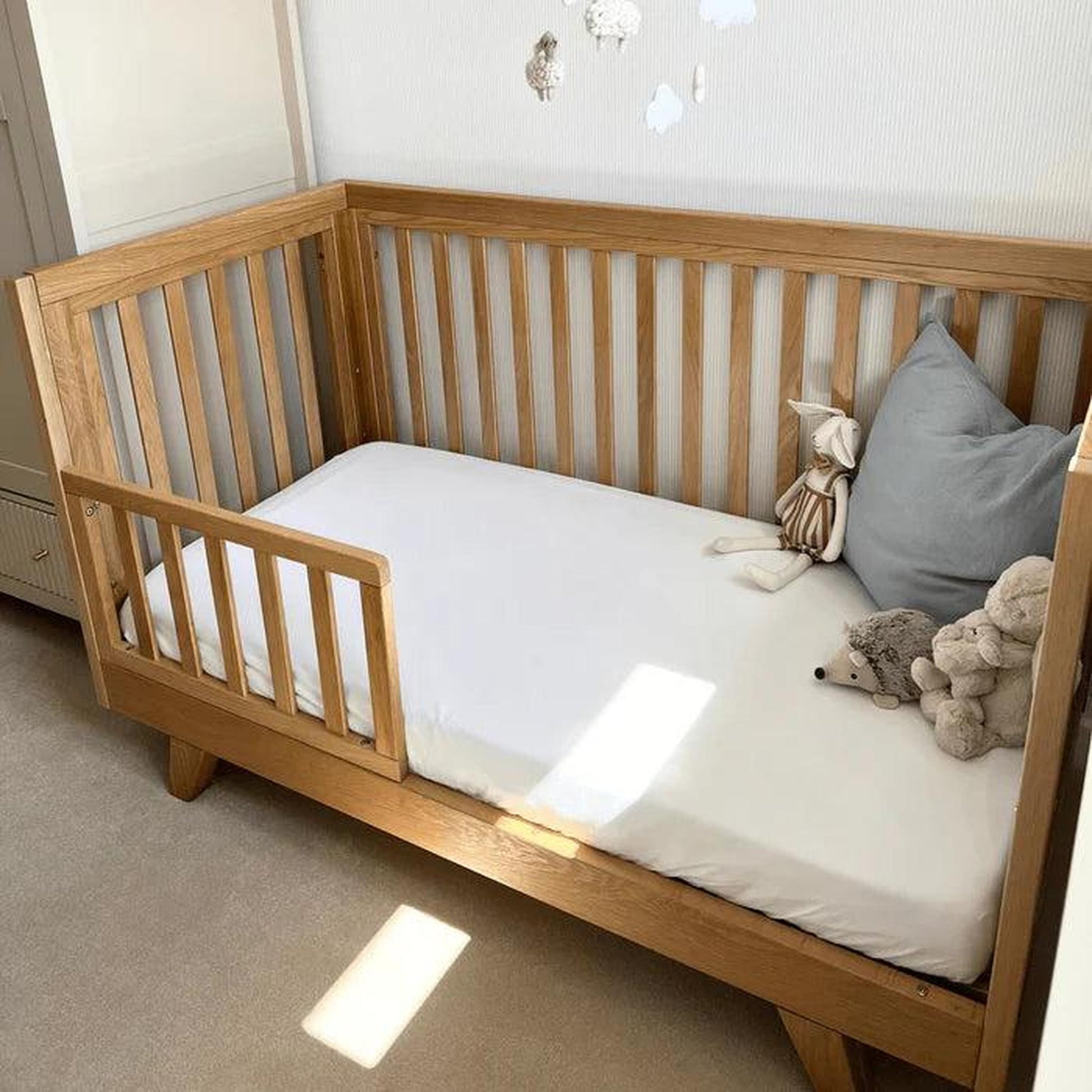 Clair De Lune Oak Cot Bed - Natural Oak-Dreamy Nursery