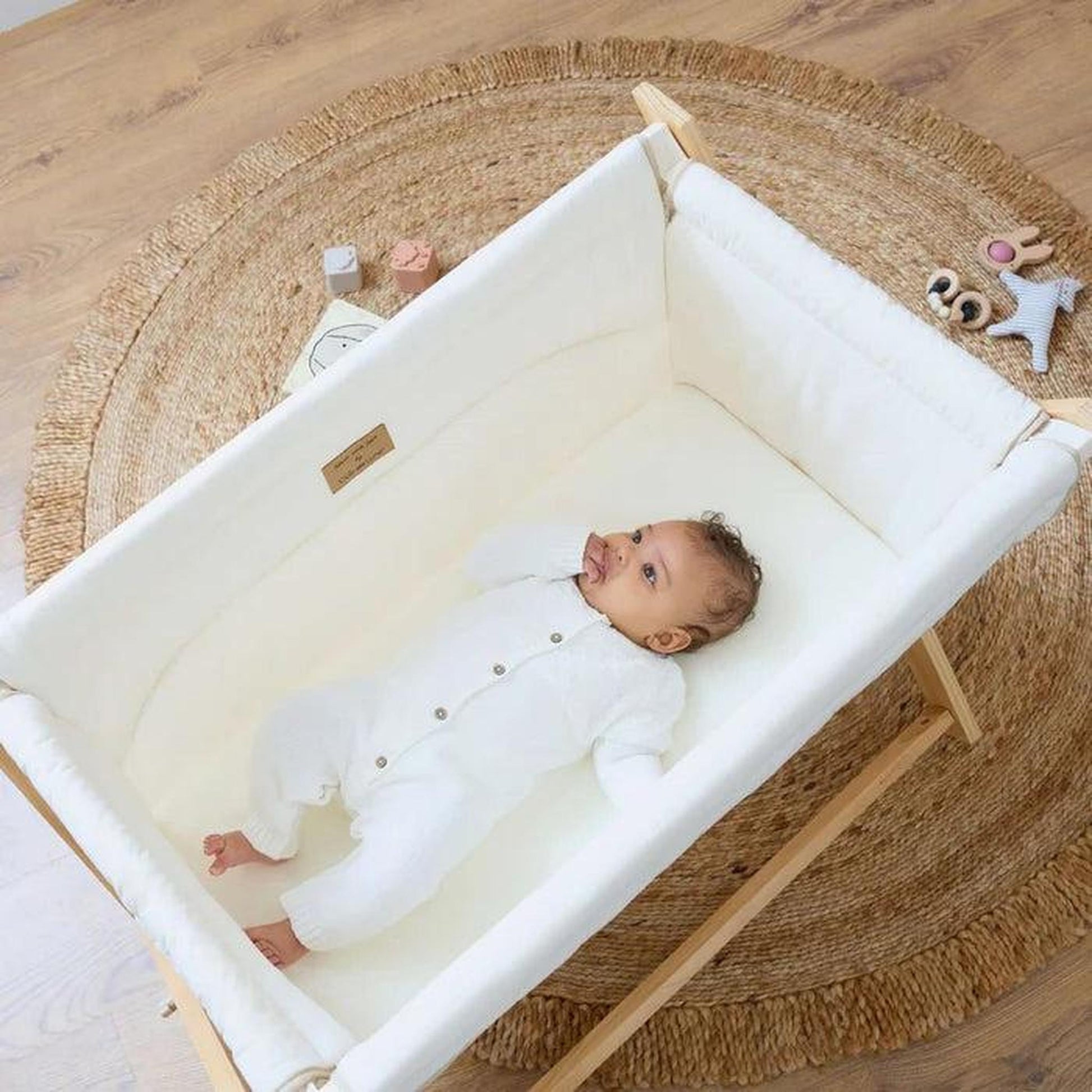Clair De Lune Organic Folding Crib - Cream-Dreamy Nursery