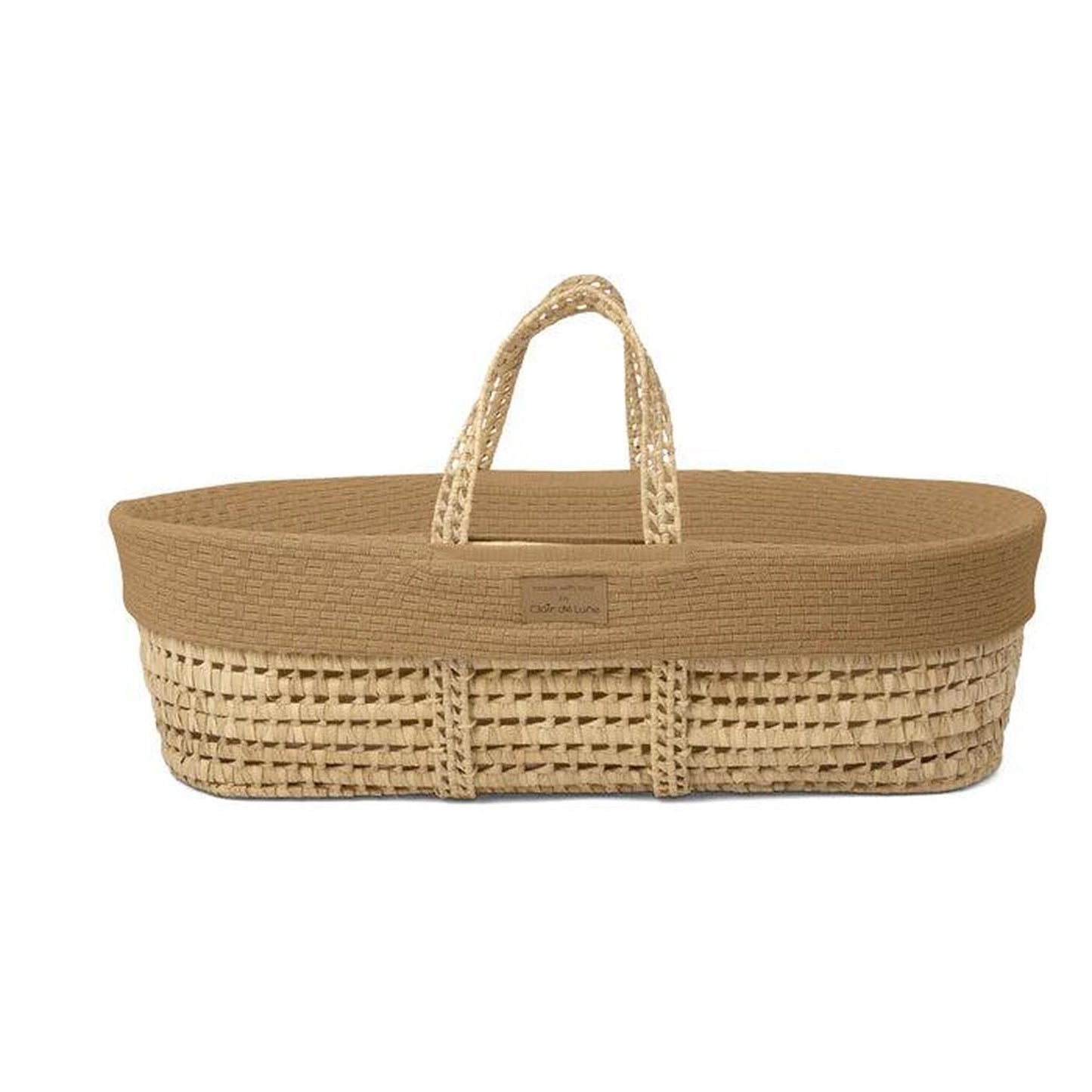 Clair De Lune Organic Knitted Palm Moses Basket (with Rocking Stand) - Biscuit-Dreamy Nursery