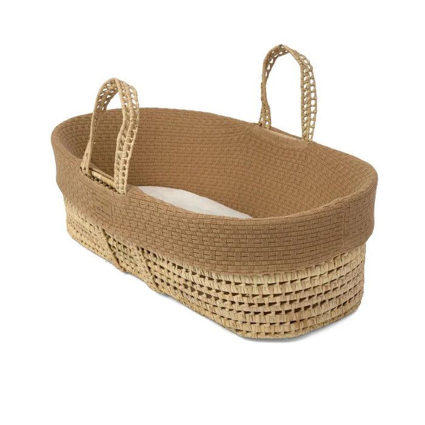 Clair De Lune Organic Knitted Palm Moses Basket (with Rocking Stand) - Biscuit-Dreamy Nursery
