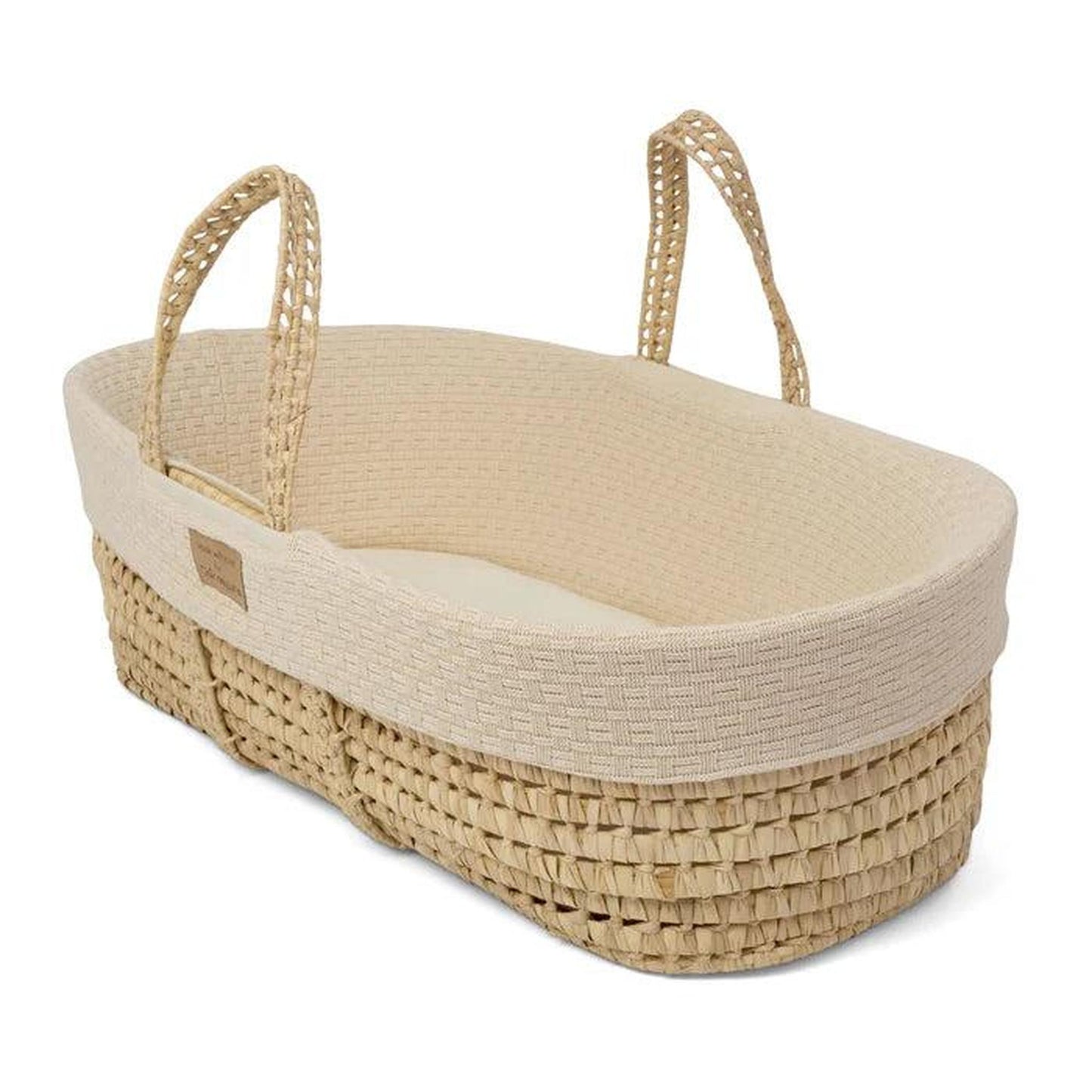 Clair De Lune Organic Knitted Palm Moses Basket (with Rocking Stand) - Cream-Dreamy Nursery