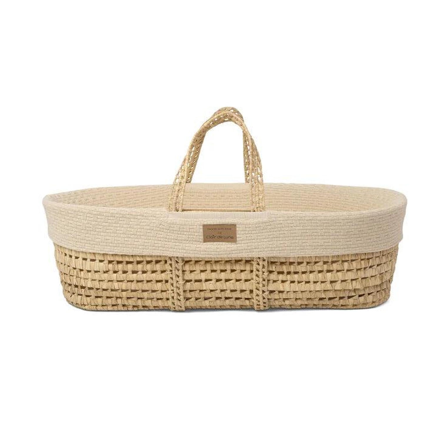 Clair De Lune Organic Knitted Palm Moses Basket (with Rocking Stand) - Cream-Dreamy Nursery