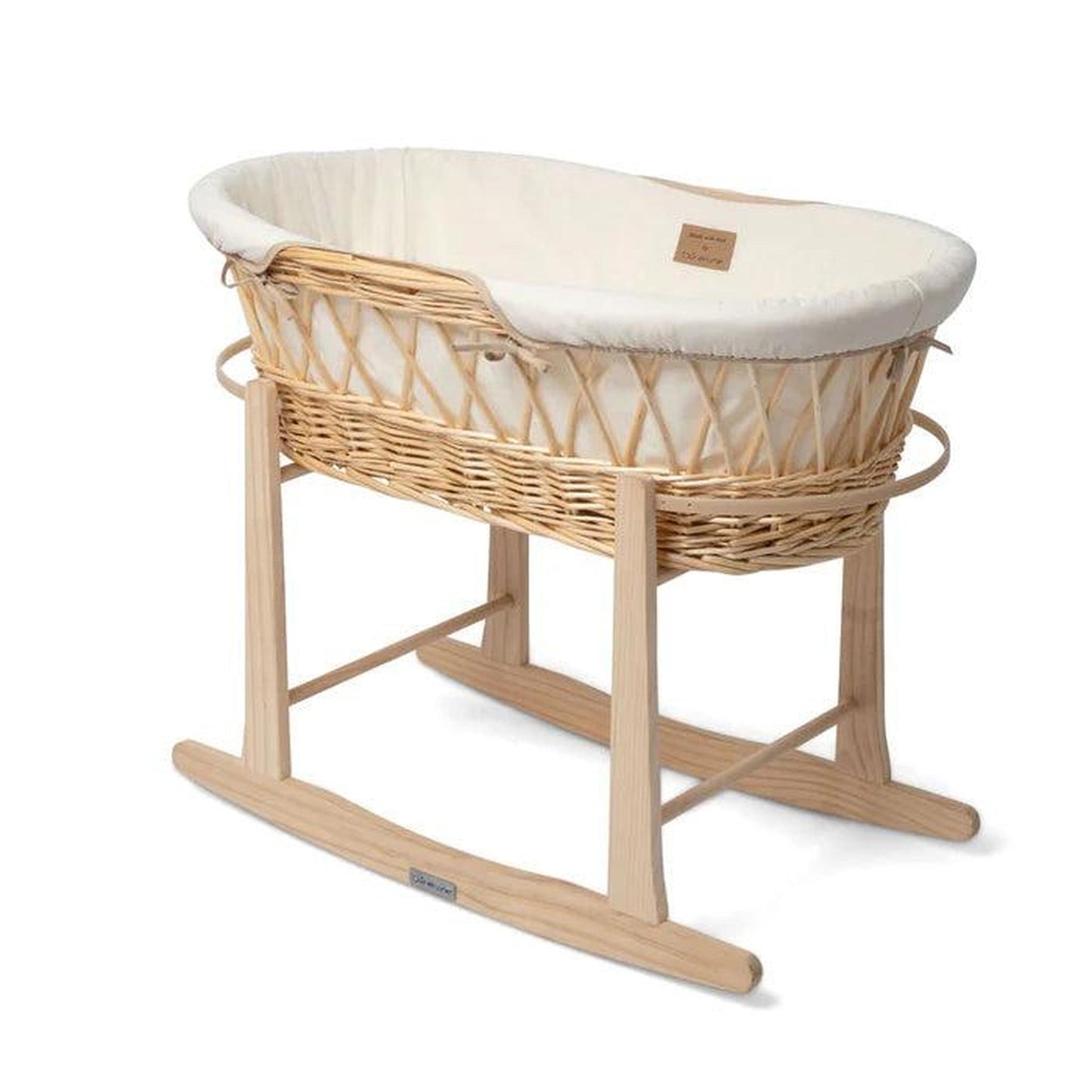 Clair De Lune Organic Natural Wicker Moses Basket (with Rocking Stand) - Cream-Dreamy Nursery