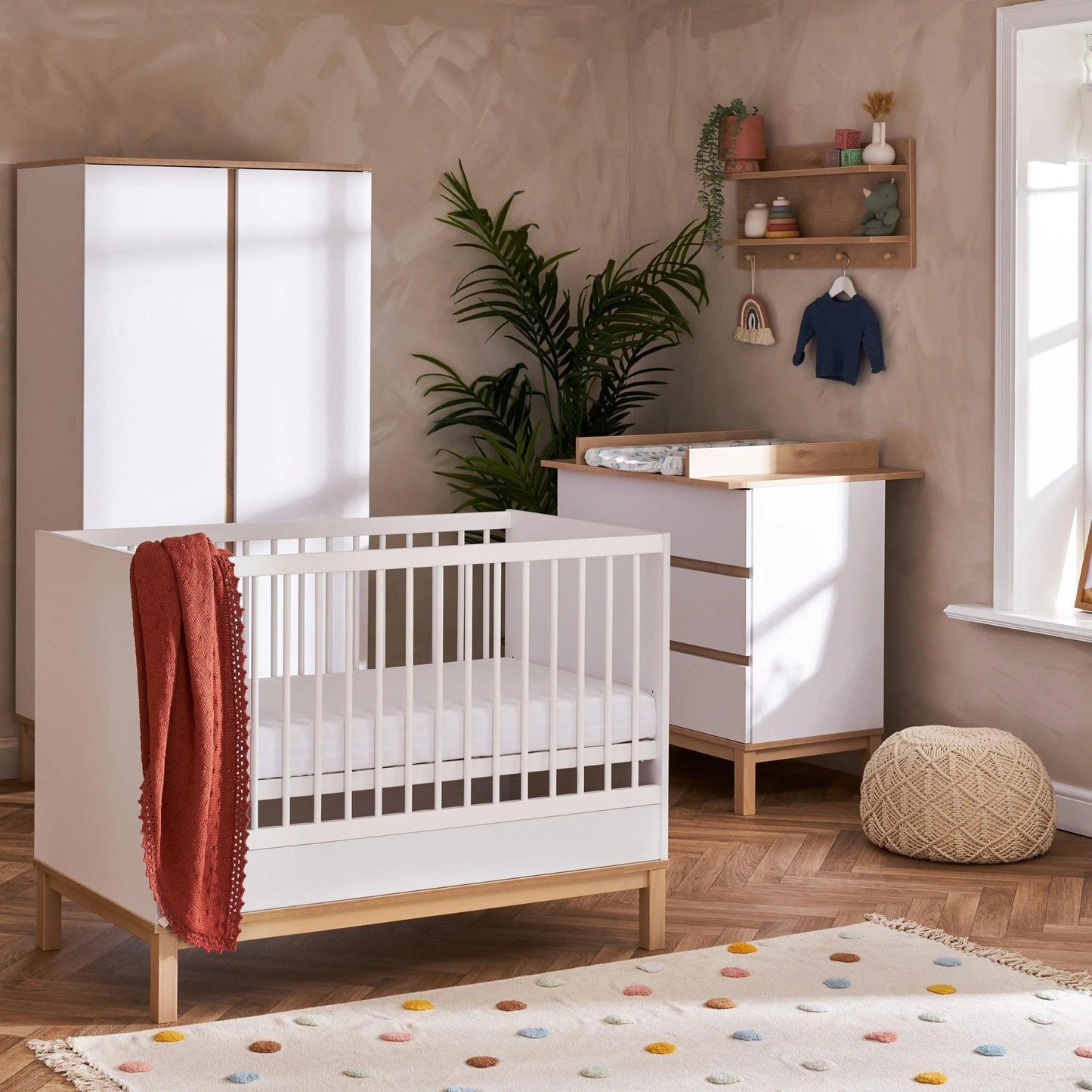 Obaby Astrid Mini 3 Piece Room Set - White-Dreamy Nursery