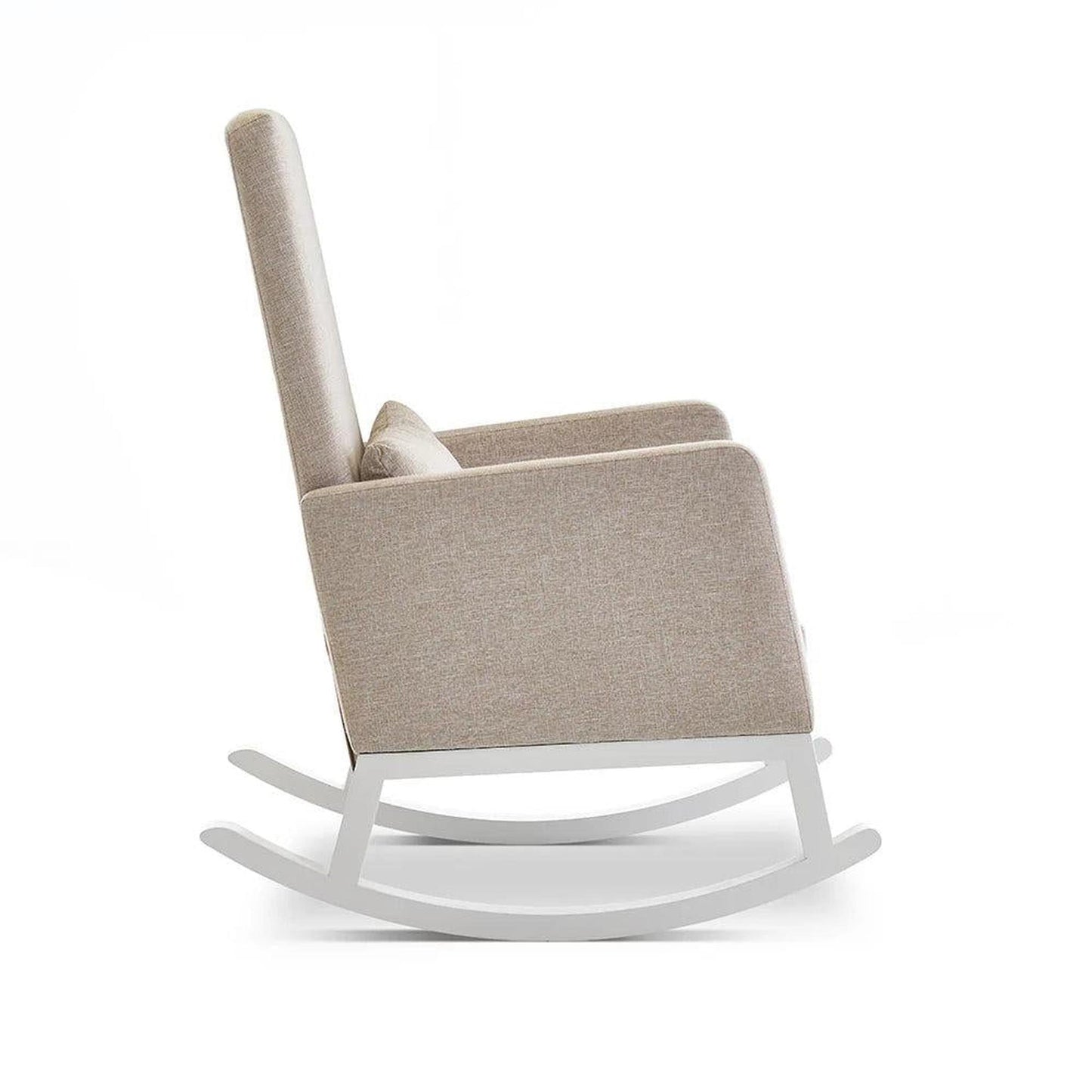 Obaby High Back Rocking Chair - White with Oatmeal Cushion-Dreamy Nursery