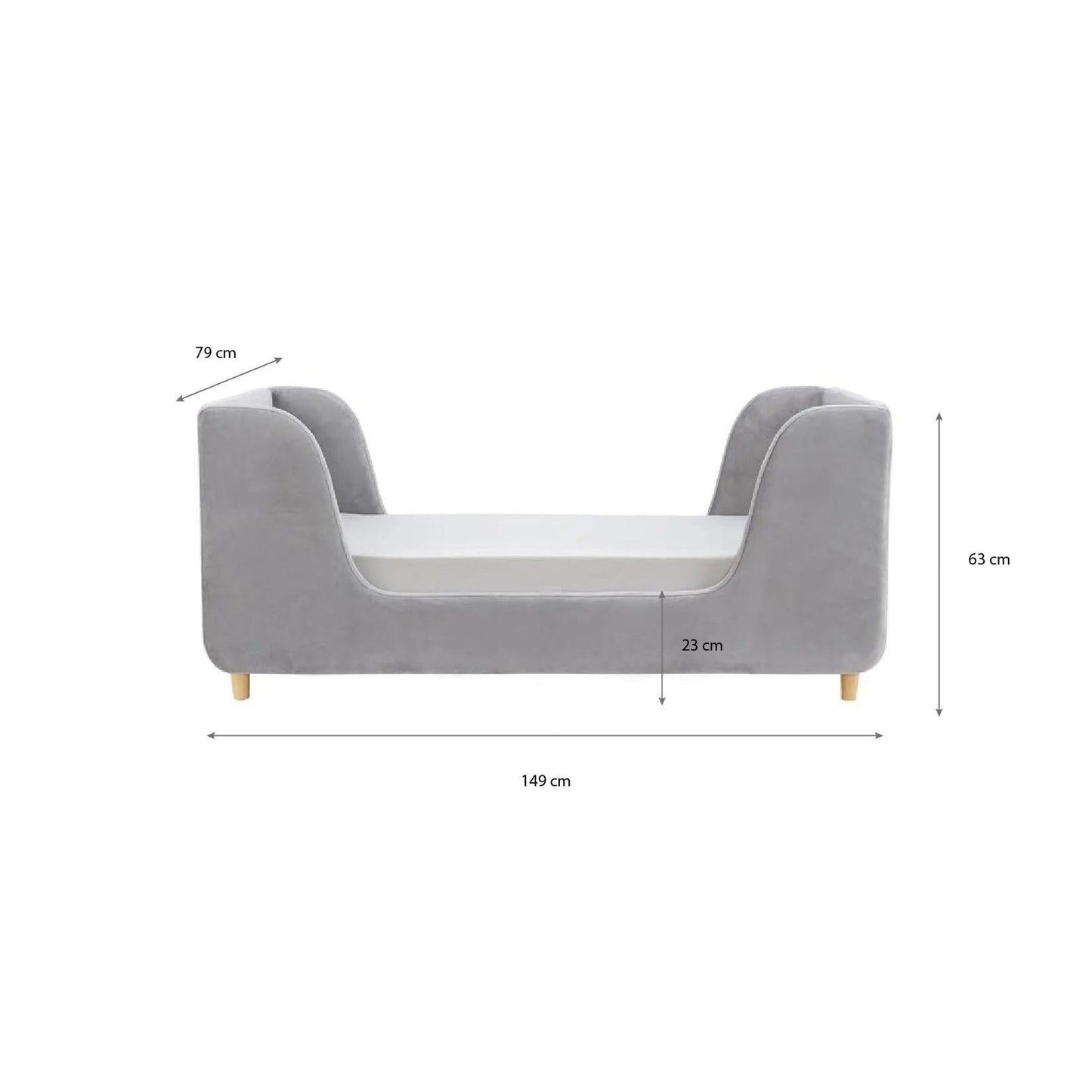Obaby Lumi Toddler Bed - Velvet Grey-Dreamy Nursery