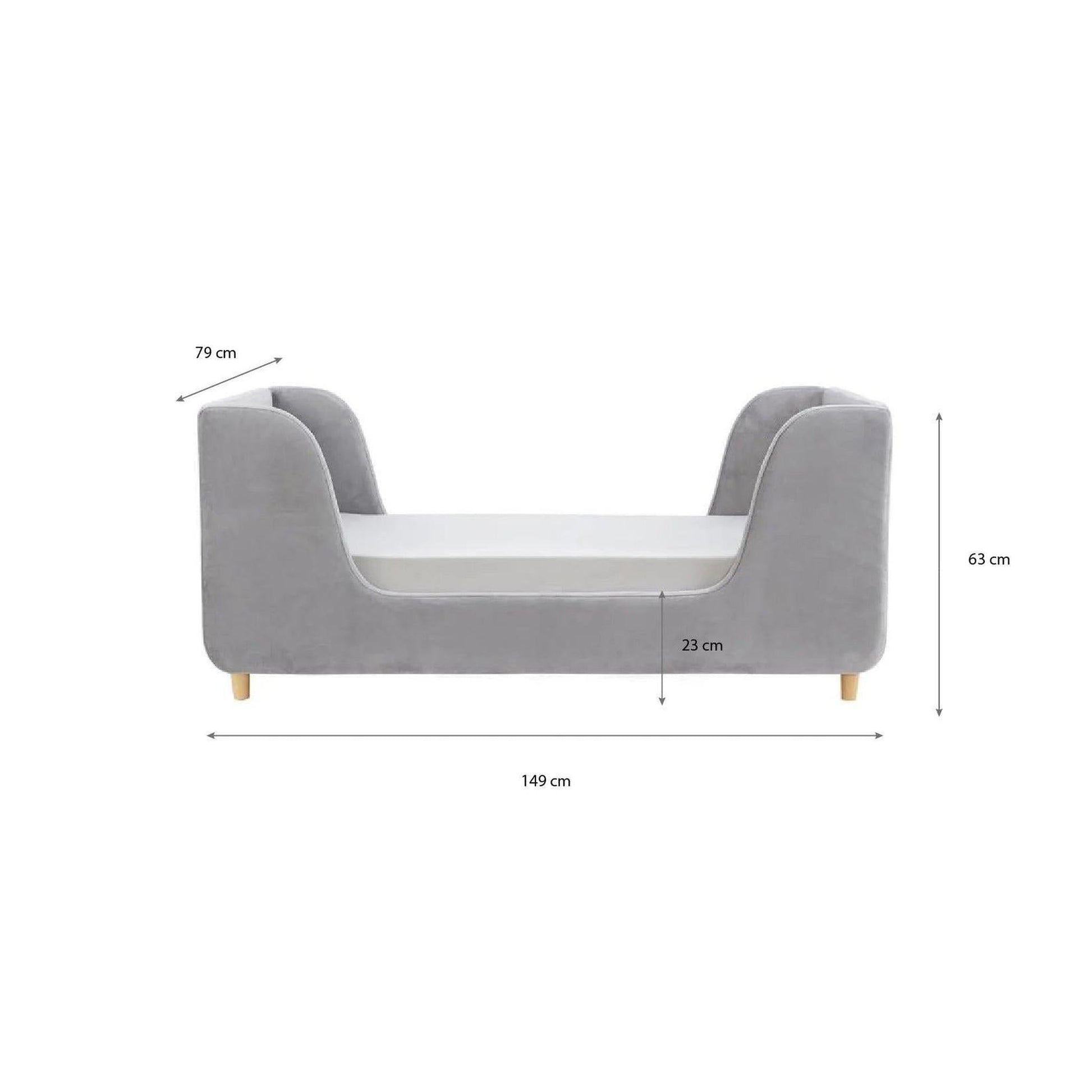 Obaby Lumi Toddler Bed - Velvet Grey-Dreamy Nursery