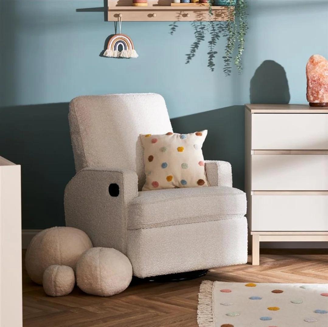 Obaby Madison Swivel Glider Recliner Chair - Bouclé-Dreamy Nursery
