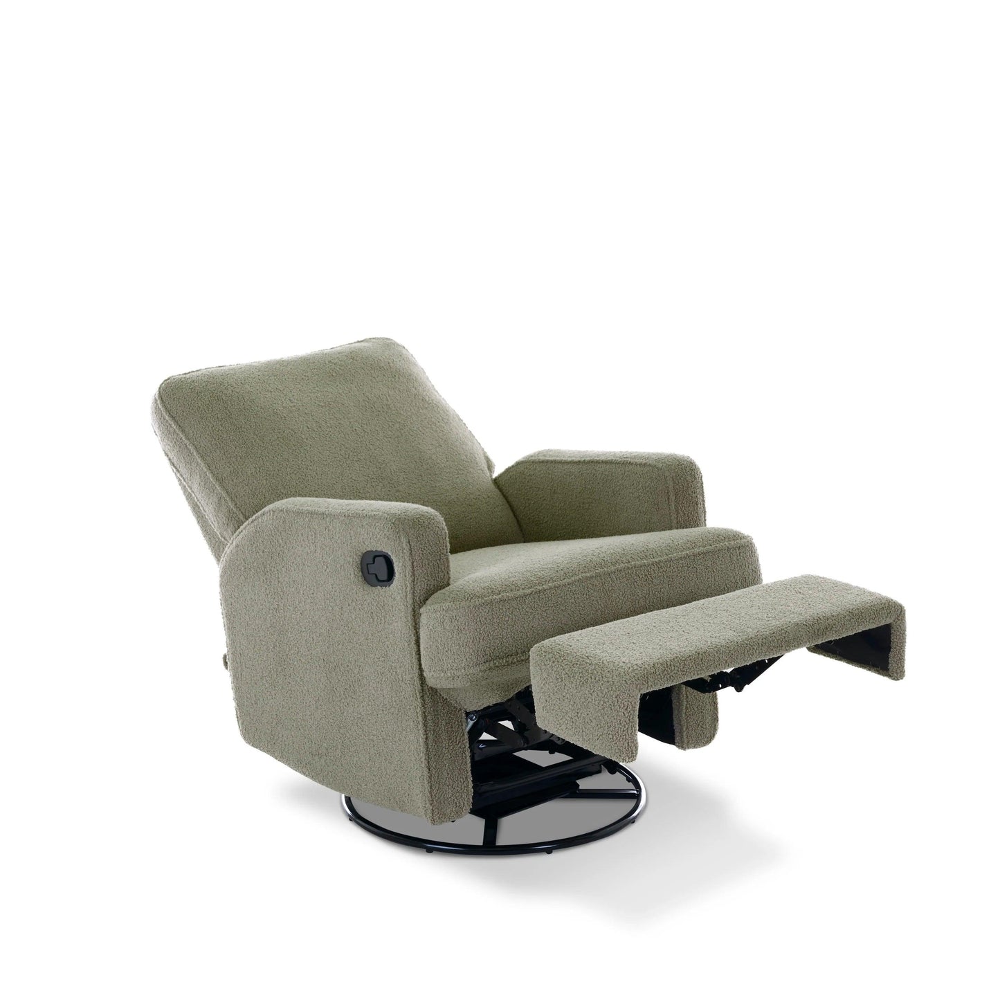 Obaby Madison Swivel Glider Recliner Chair - Teddy Fabric Olive-Dreamy Nursery