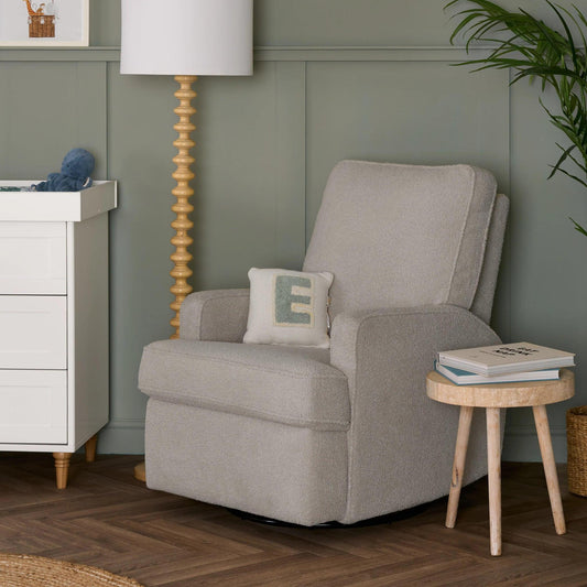 Obaby Madison Swivel Glider Recliner Chair - Teddy Fabric Truffle-Dreamy Nursery