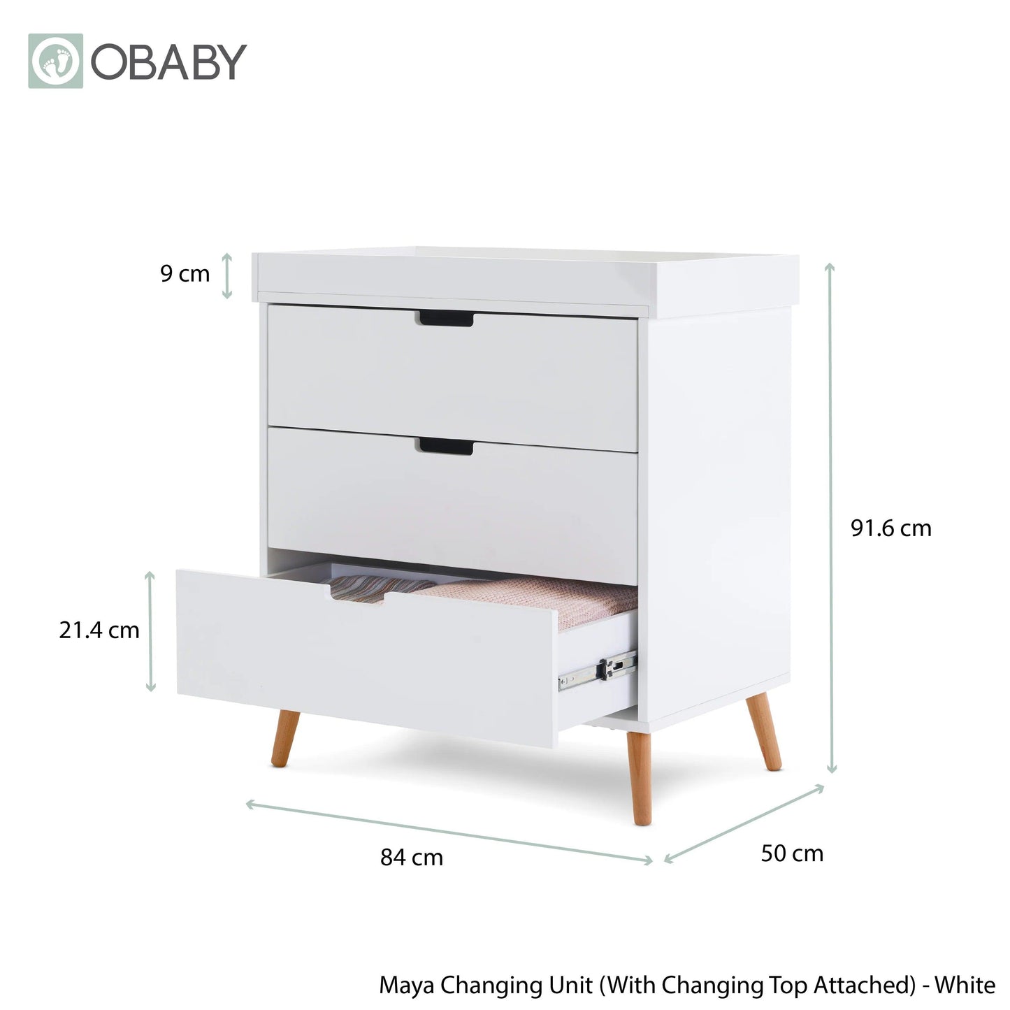 Obaby Maya 2 Piece Room Set - White with Natural-Dreamy Nursery