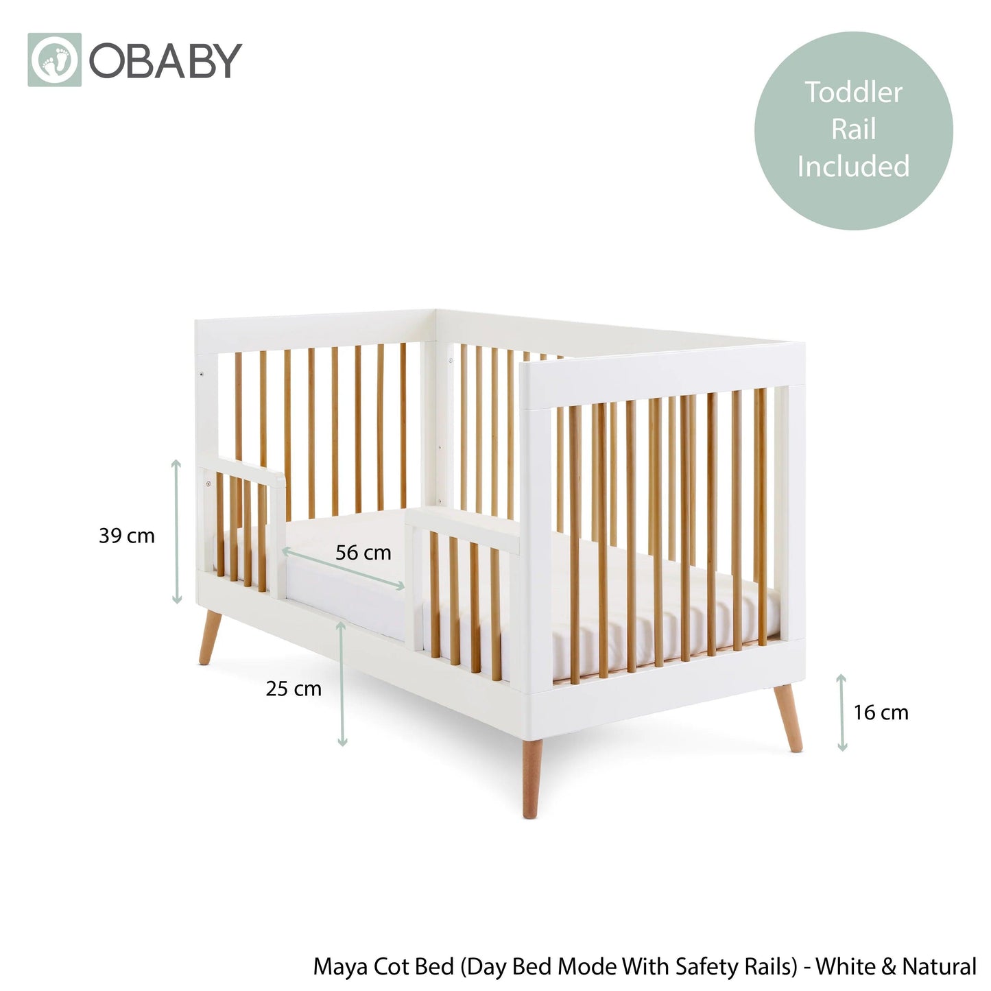 Obaby Maya 2 Piece Room Set - White with Natural-Dreamy Nursery