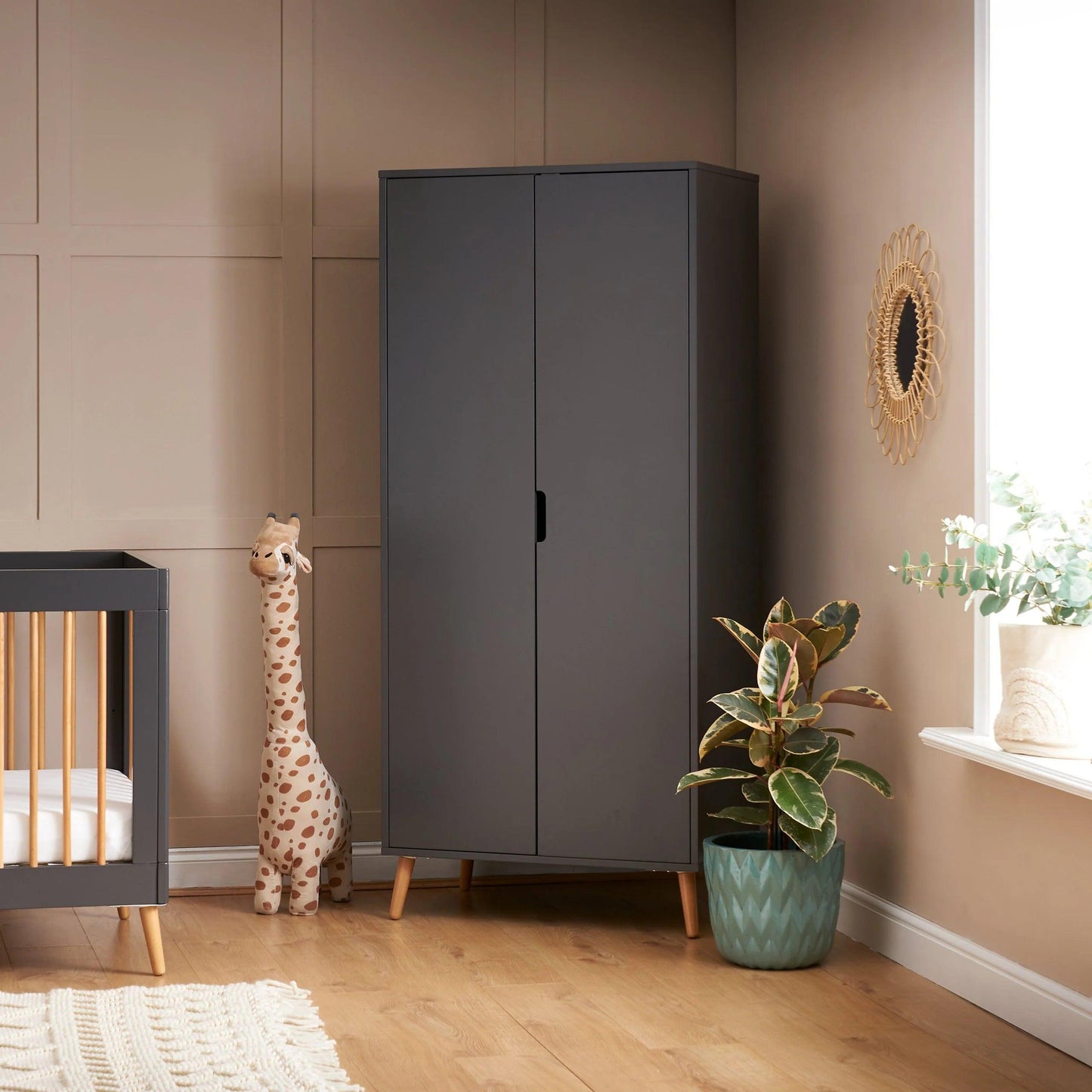 Obaby Maya 3 Piece Room Set - Slate with Natural-Dreamy Nursery