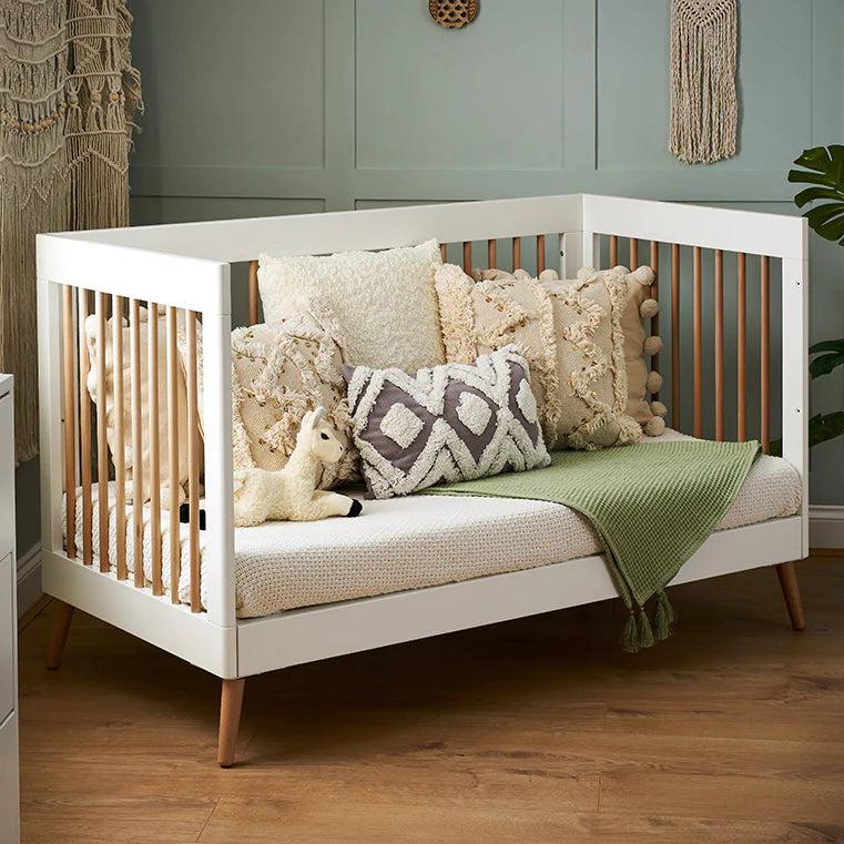 Obaby Maya 3 Piece Room Set - White with Natural-Dreamy Nursery