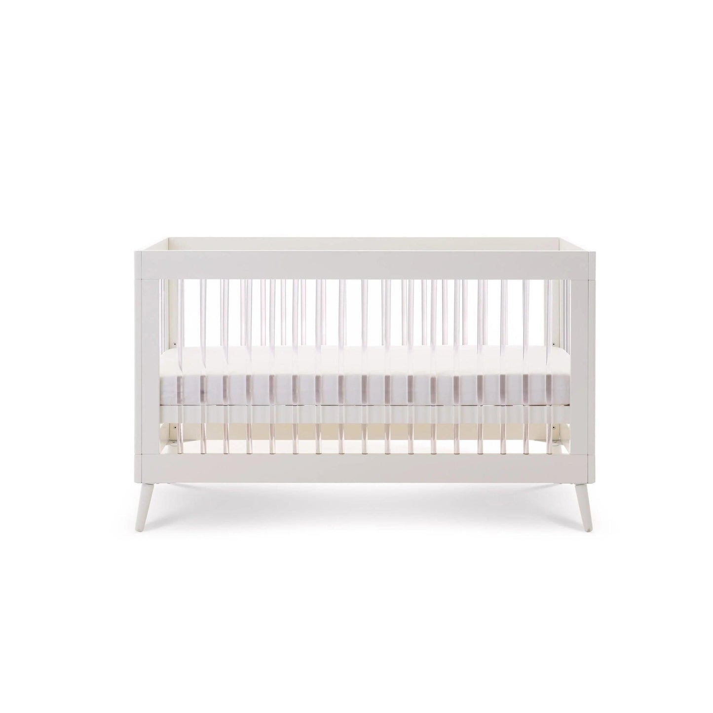 Obaby Maya Cot Bed - White with Acrylic-Dreamy Nursery