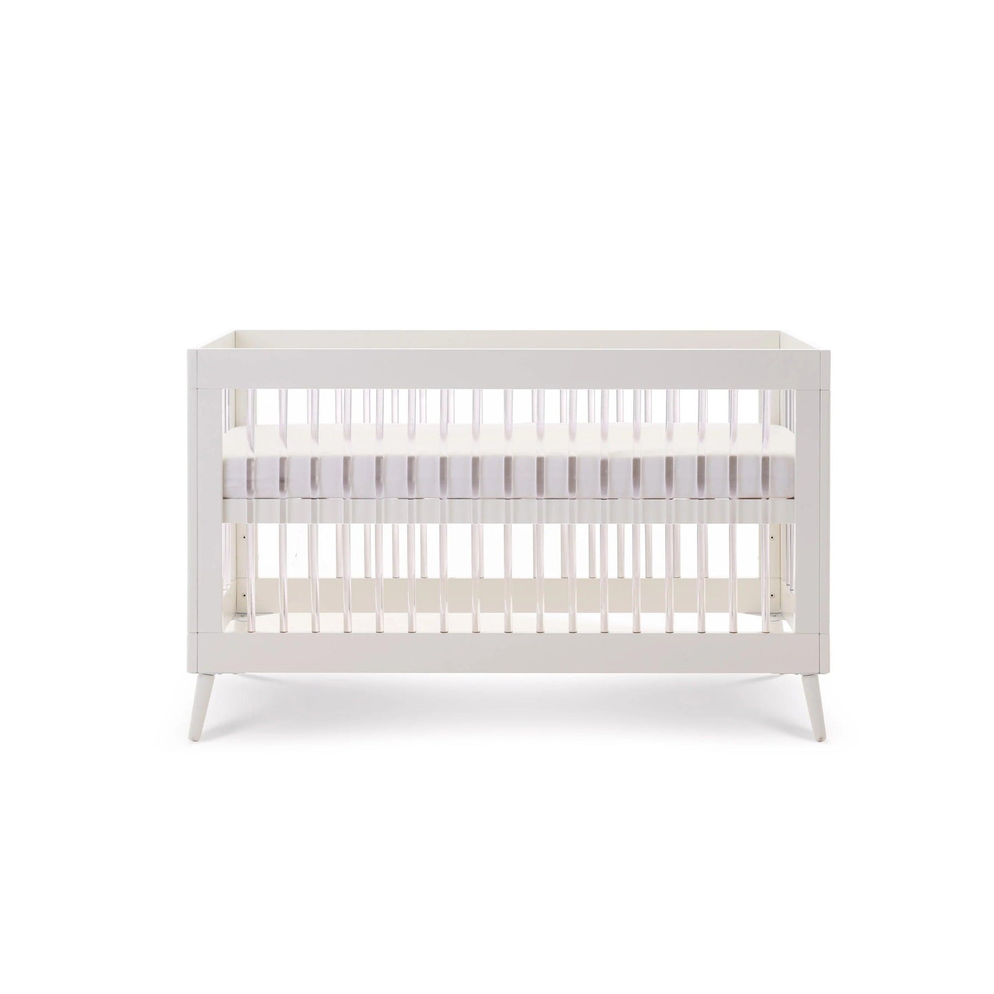 Obaby Maya Cot Bed - White with Acrylic-Dreamy Nursery