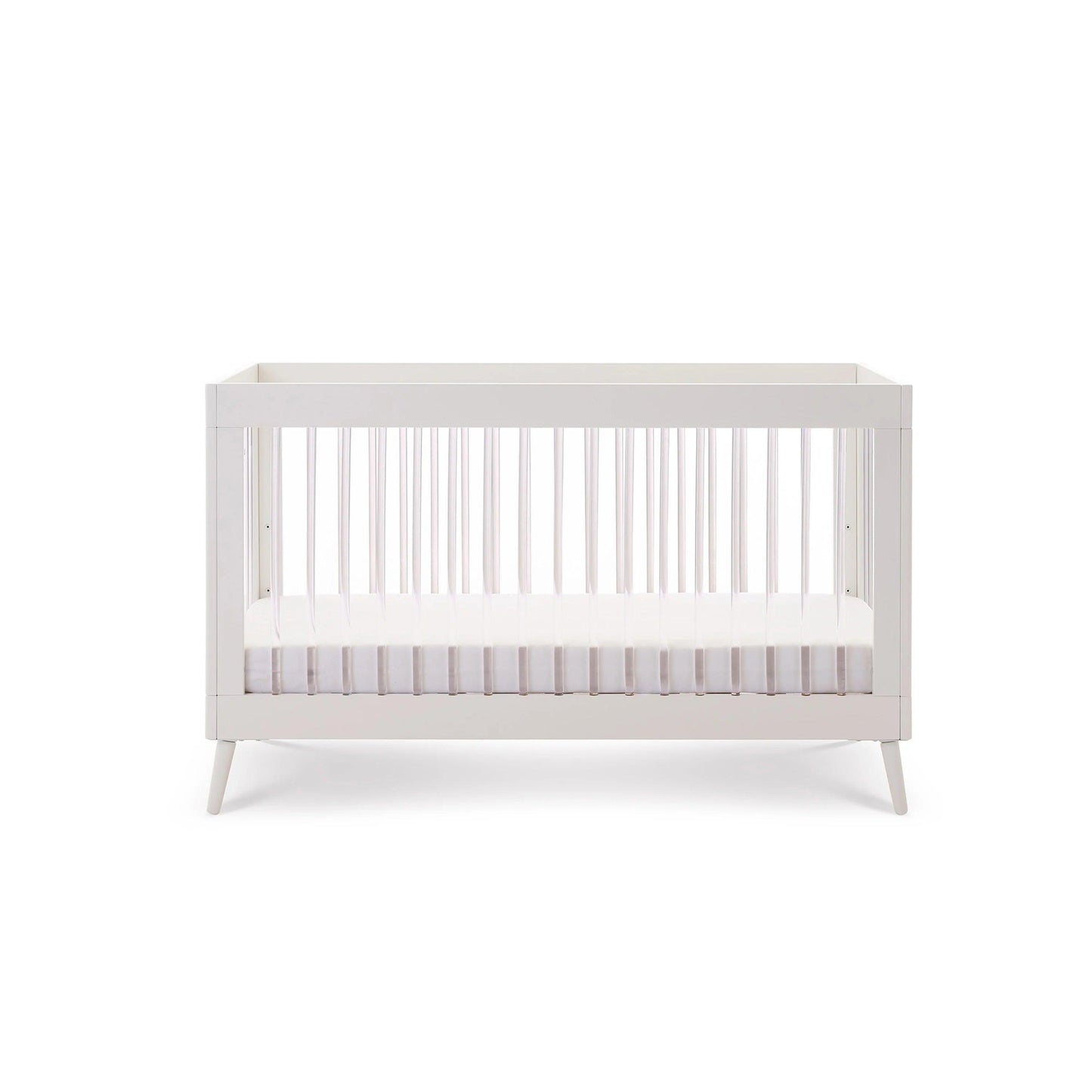 Obaby Maya Cot Bed - White with Acrylic-Dreamy Nursery