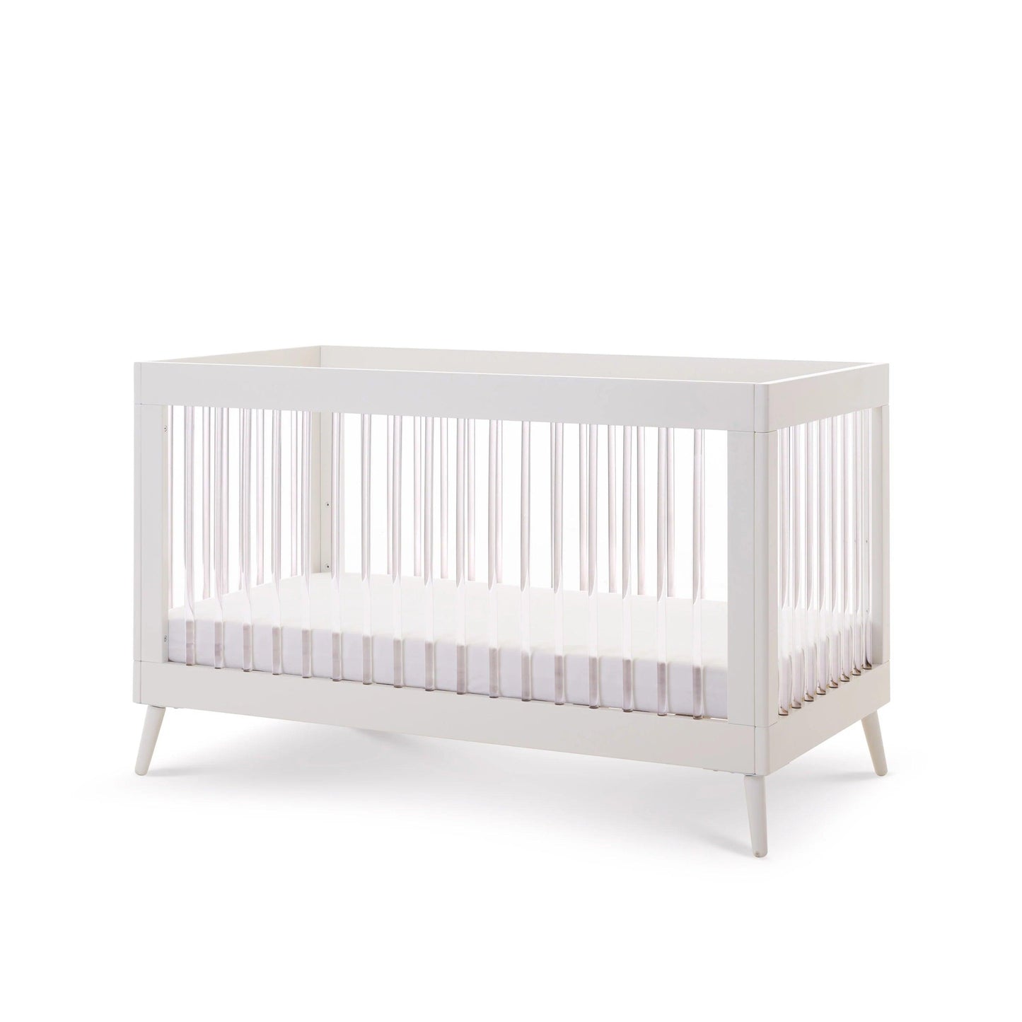 Obaby Maya Cot Bed - White with Acrylic-Dreamy Nursery